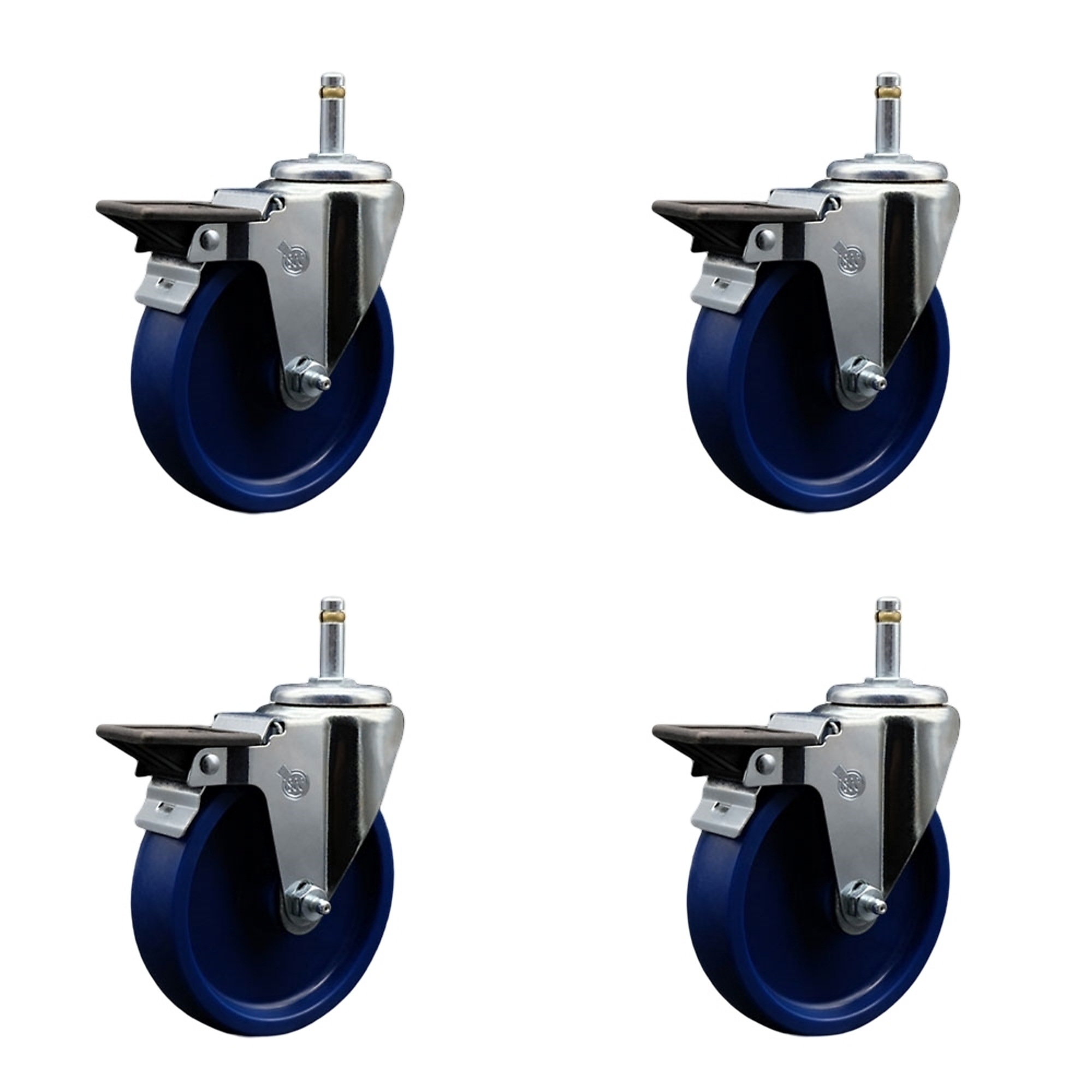 Service Caster, 5Inch x 1 1/4Inch Stem Casters, Wheel Diameter 5 in, Caster Type Swivel, Package (qty.) 4, Model SCC-GR20S514-SPUS-PLB-716138-4