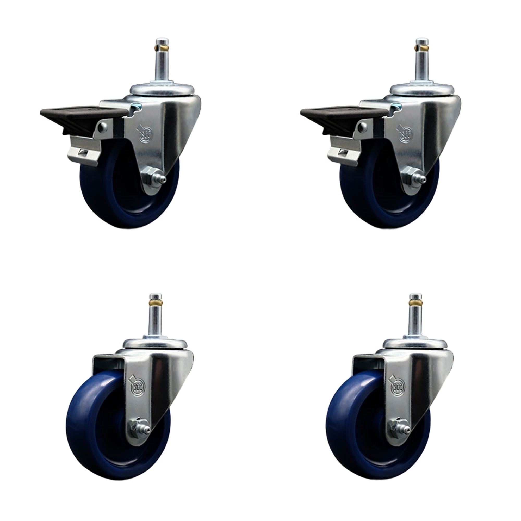 Service Caster, 3 1/2Inch x 1 1/4Inch Stem Casters, Wheel Diameter 3.5 in, Caster Type Swivel, Package (qty.) 4, Model SCC-GR20S3514-SPUS-PLB-716138-2