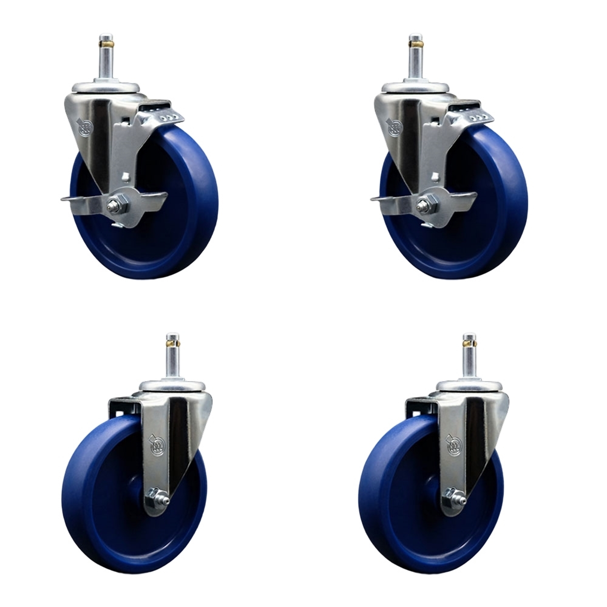 Service Caster, 5Inch x 1 1/4Inch Stem Casters, Wheel Diameter 5 in, Caster Type Swivel, Package (qty.) 4, Model SCC-GR20S514-SPUS-TLB-716138-2-S-2