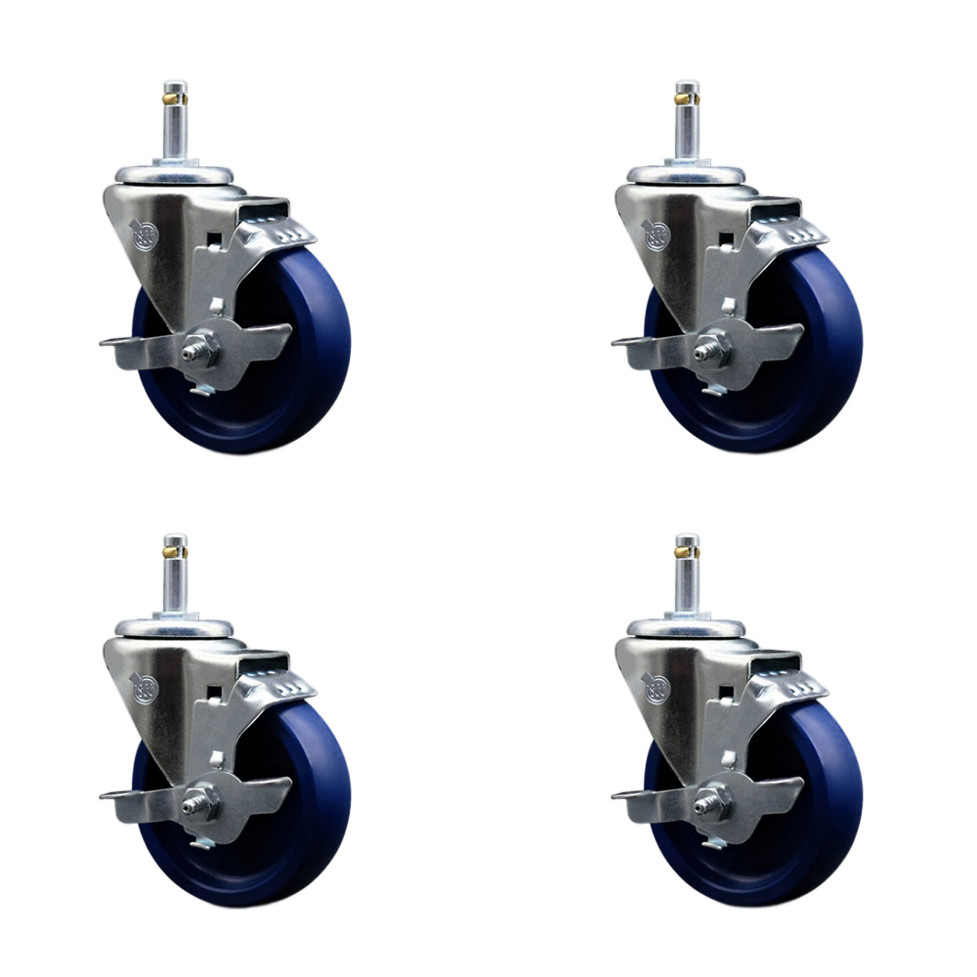 Service Caster, 4Inch x 1 1/4Inch Stem Casters, Wheel Diameter 4 in, Caster Type Swivel, Package (qty.) 4, Model SCC-GR20S414-SPUS-TLB-716138-4