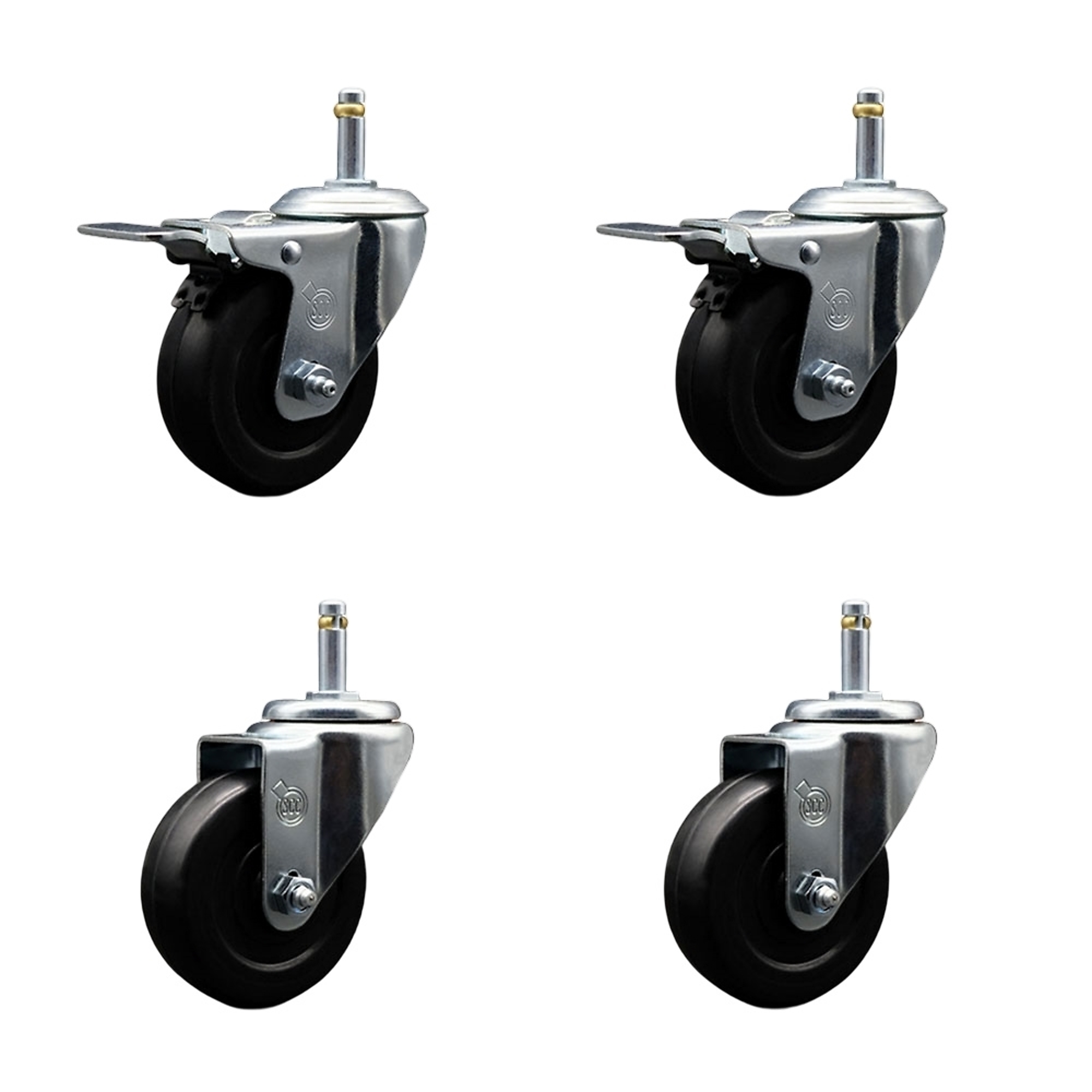 Service Caster, 3 1/2Inch x 1 1/4Inch Stem Casters, Wheel Diameter 3.5 in, Caster Type Swivel, Package (qty.) 4, Model SCC-GRTTL20S3514-SRS-716138-2-S