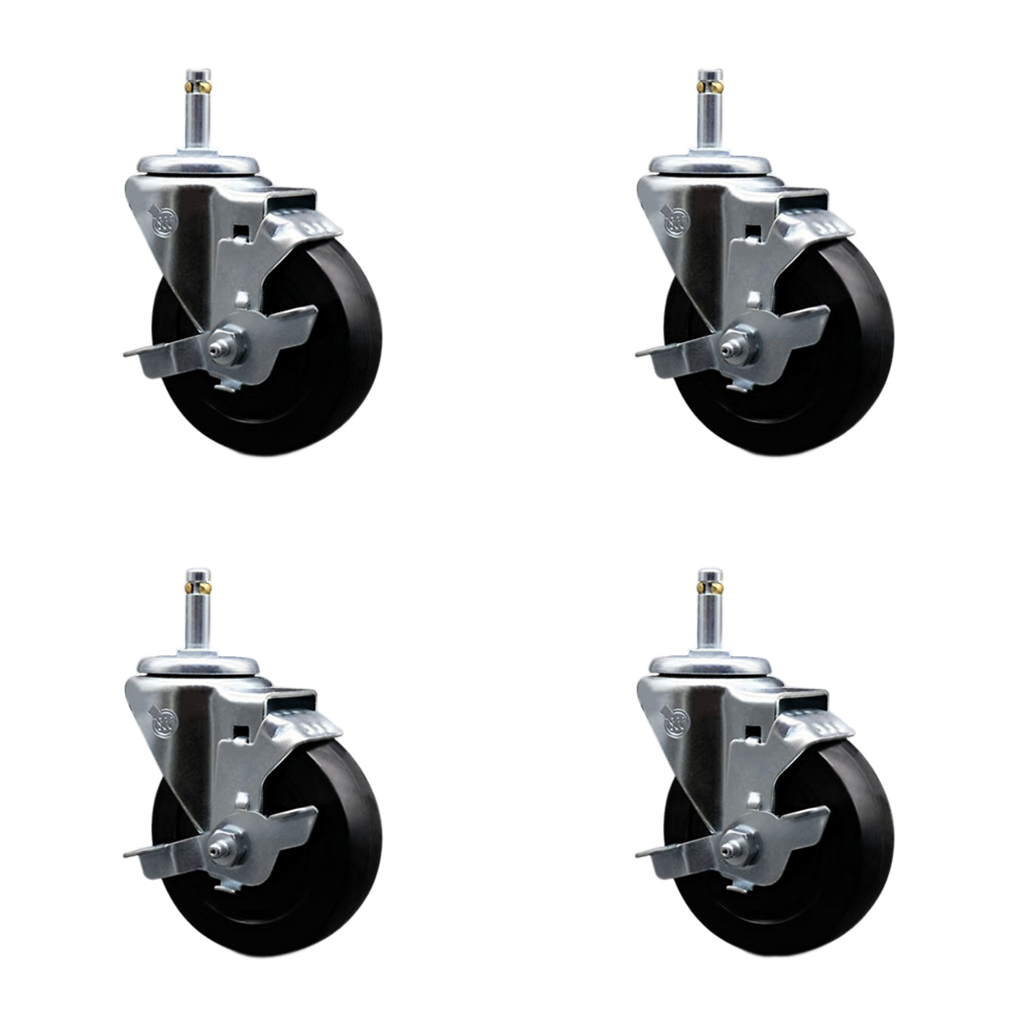 Service Caster, 4Inch x 1 1/4Inch Stem Casters, Wheel Diameter 4 in, Caster Type Swivel, Package (qty.) 4, Model SCC-GR20S414-SRS-TLB-716138-4