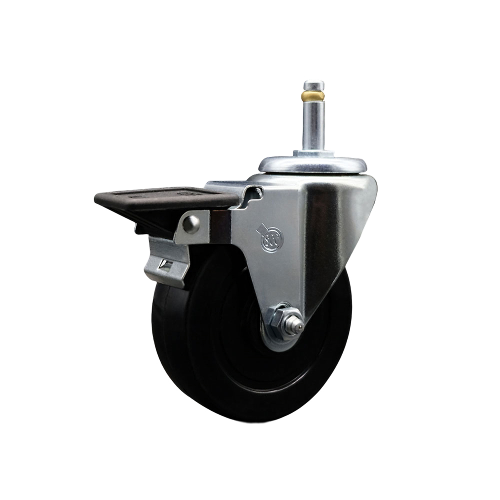 Service Caster, 4Inch x 1 1/4Inch Stem Caster, Wheel Diameter 4 in, Caster Type Swivel, Package (qty.) 1, Model SCC-GR20S414-SRS-PLB-716138