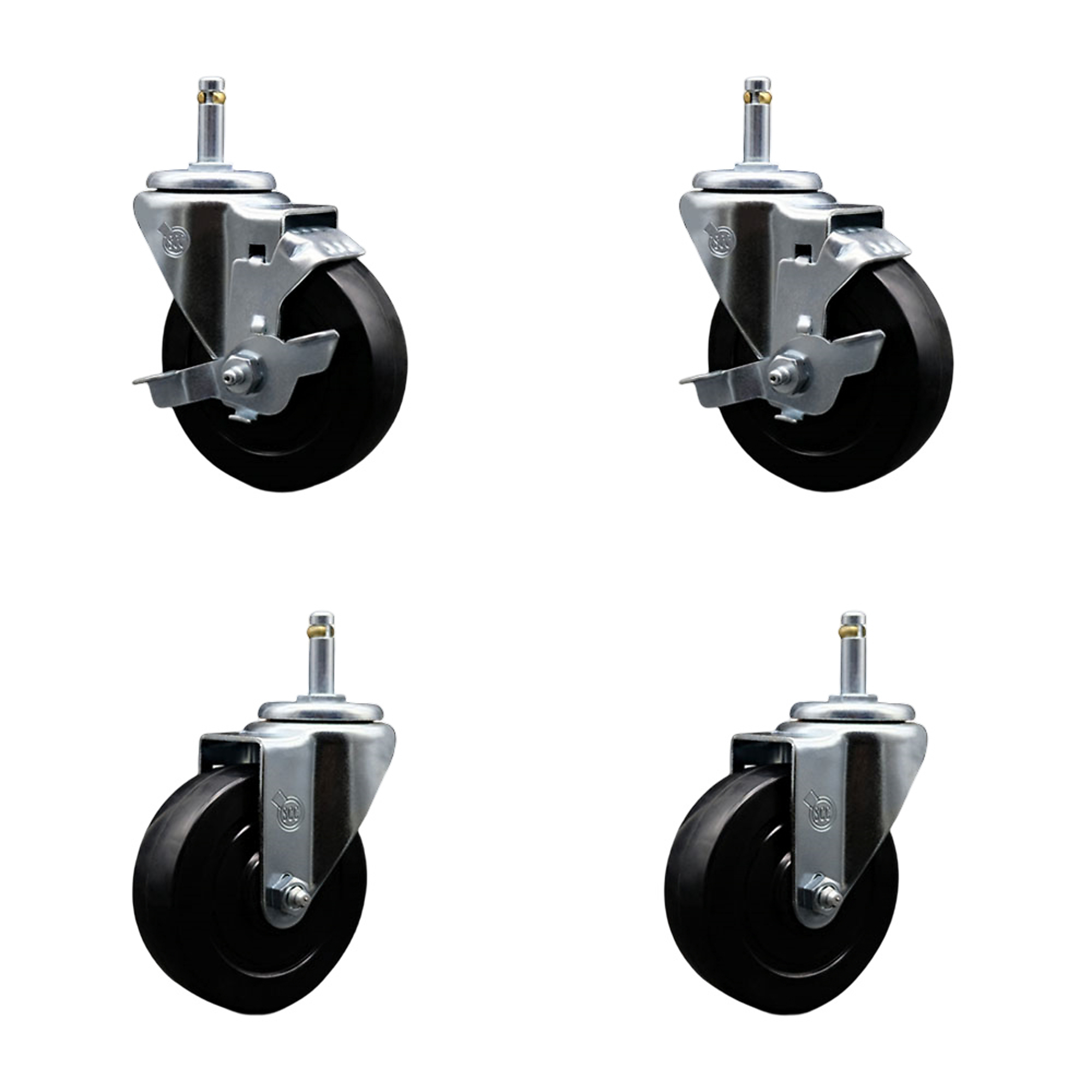 Service Caster, 4Inch x 1 1/4Inch Stem Casters, Wheel Diameter 4 in, Caster Type Swivel, Package (qty.) 4, Model SCC-GR20S414-SRS-TLB-716138-2-S-2