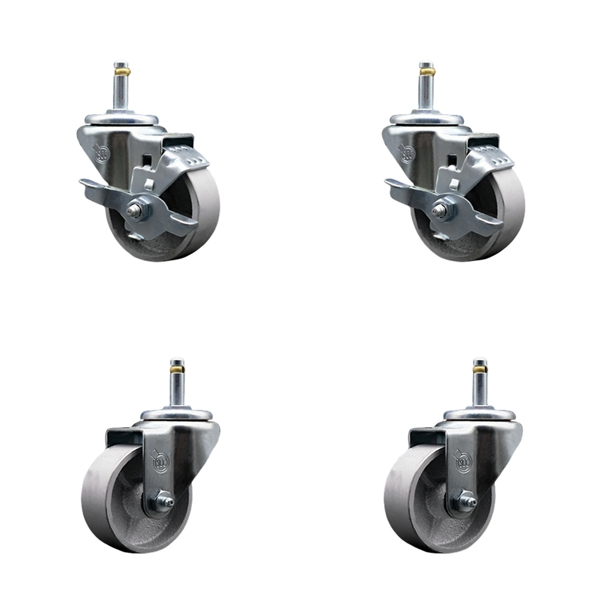 Service Caster, 3Inch x 1 1/2Inch Stem Casters, Wheel Diameter 3 in, Caster Type Swivel, Package (qty.) 4, Model SCC-GR20S315-SSR-TLB-716138-2-S-2