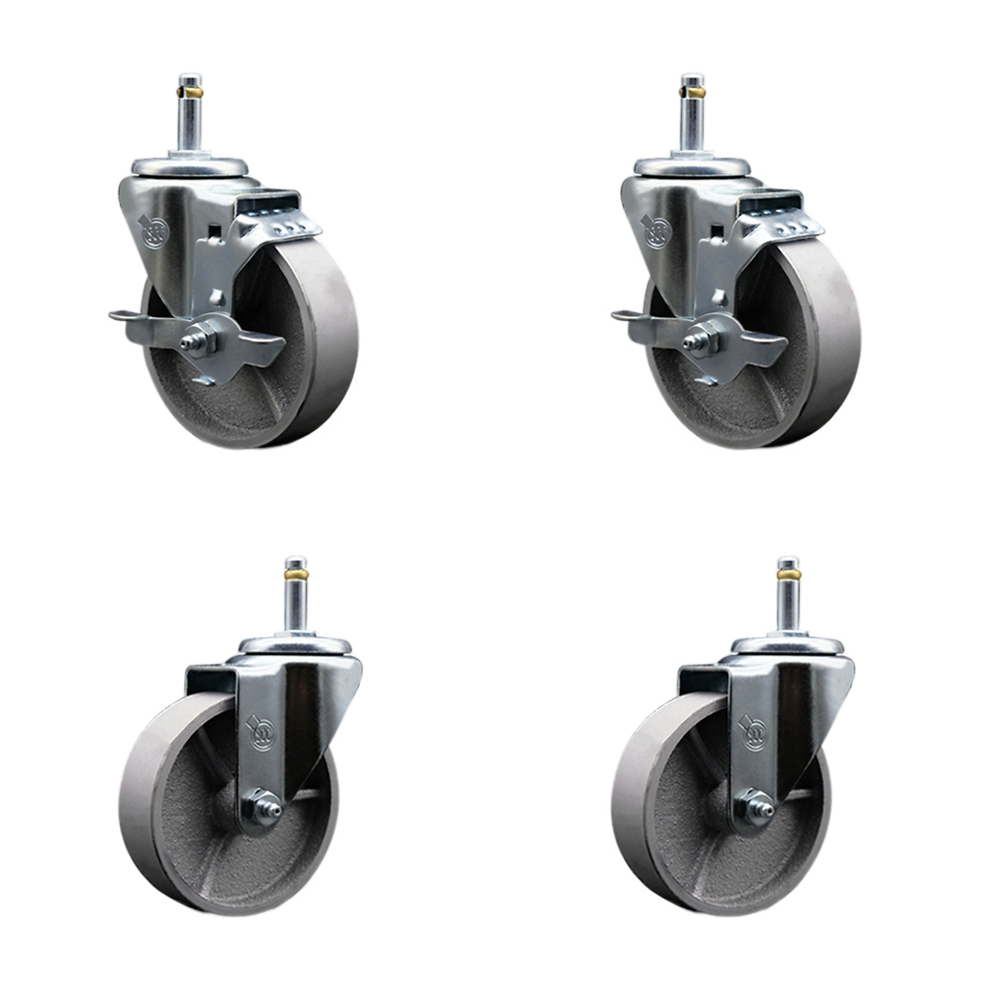 Service Caster, 4Inch x 1 1/2Inch Stem Casters, Wheel Diameter 4 in, Caster Type Swivel, Package (qty.) 4, Model SCC-GR20S415-SSR-TLB-716138-2-S-2