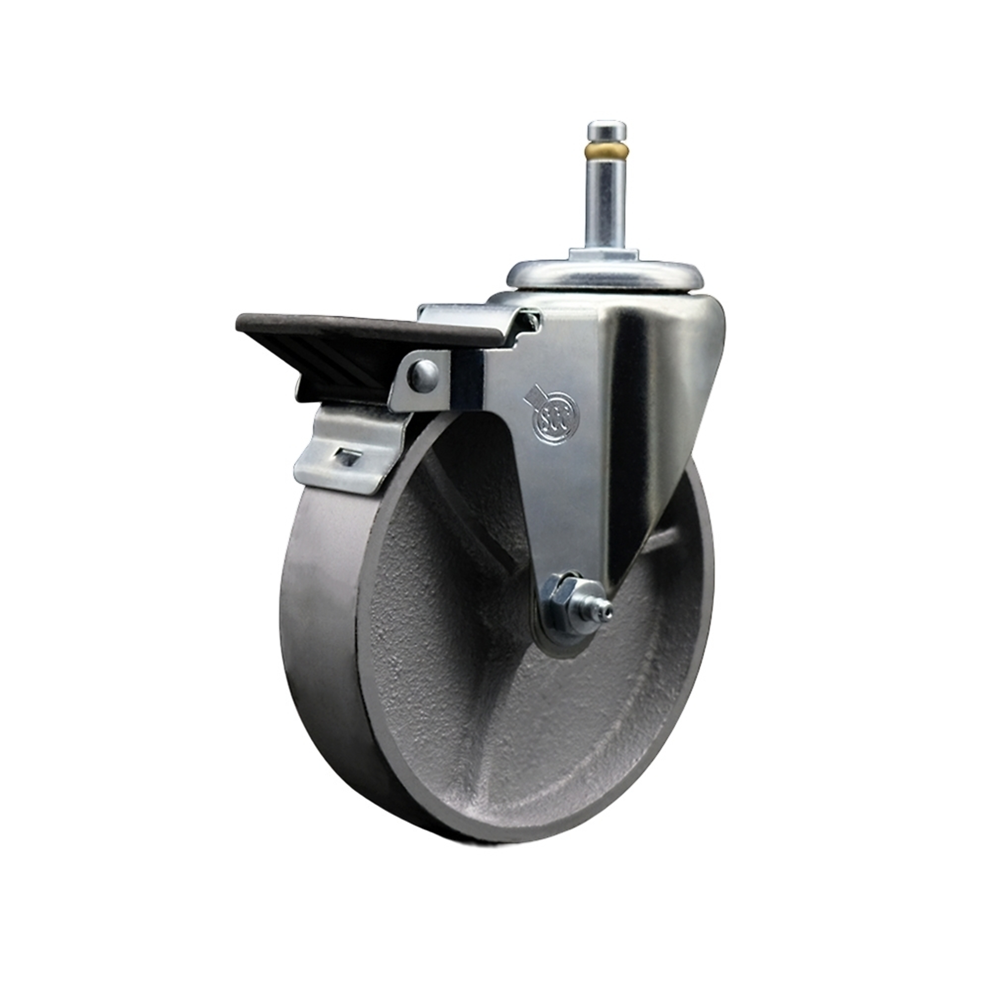 Service Caster, 5Inch x 1 1/2Inch Stem Caster, Wheel Diameter 5 in, Caster Type Swivel, Package (qty.) 1, Model SCC-GR20S515-SSR-PLB-716138