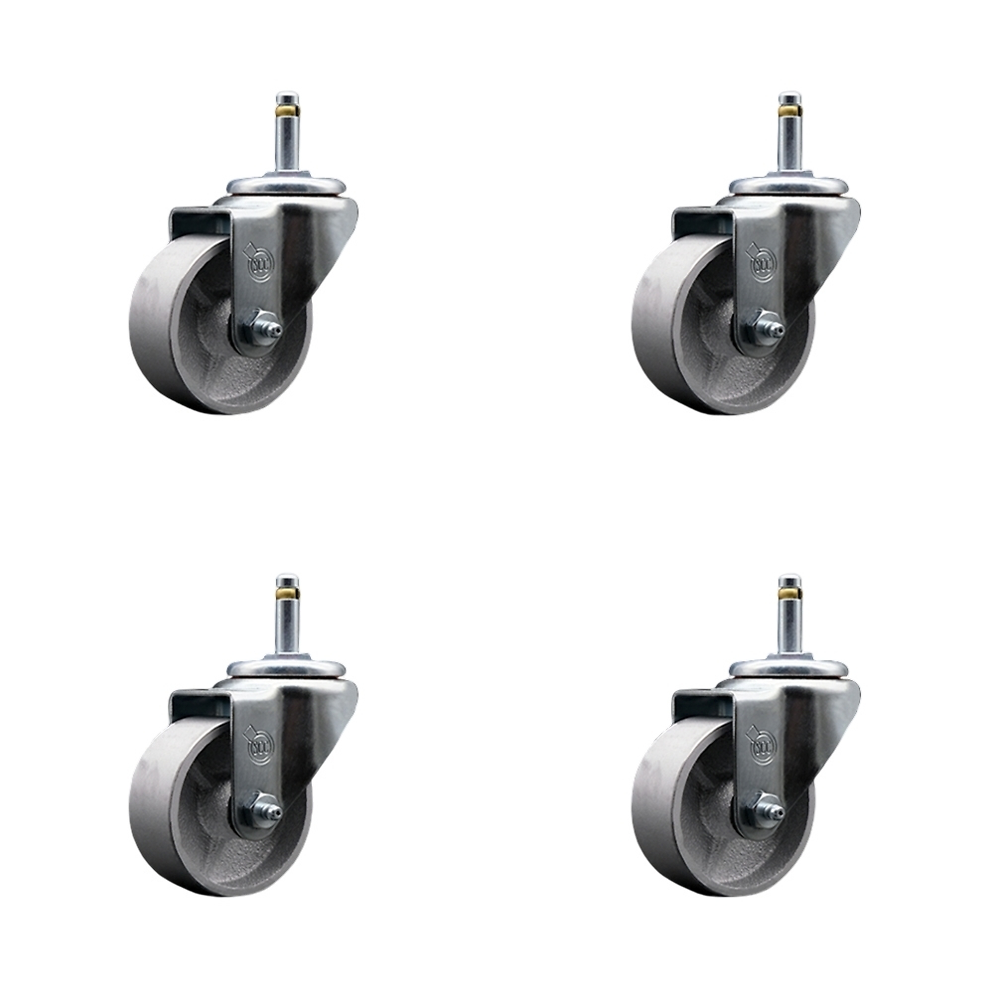 Service Caster, 3Inch x 1 1/4Inch Stem Casters, Wheel Diameter 3 in, Caster Type Swivel, Package (qty.) 4, Model SCC-GR20S314-SSS-716138-4