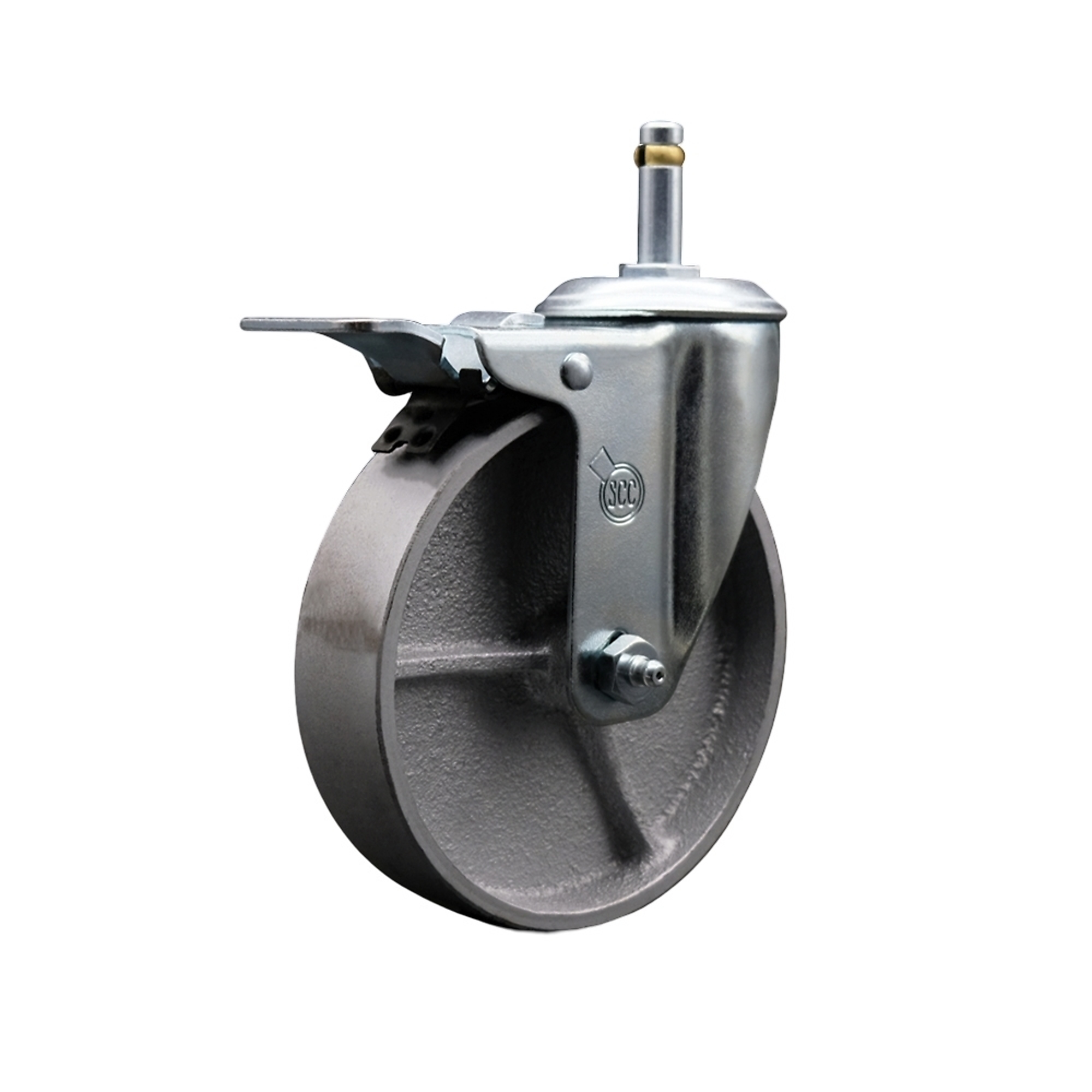 Service Caster, 5Inch x 1 1/2Inch Stem Caster, Wheel Diameter 5 in, Caster Type Swivel, Package (qty.) 1, Model SCC-GRTTL20S515-SSR-716138