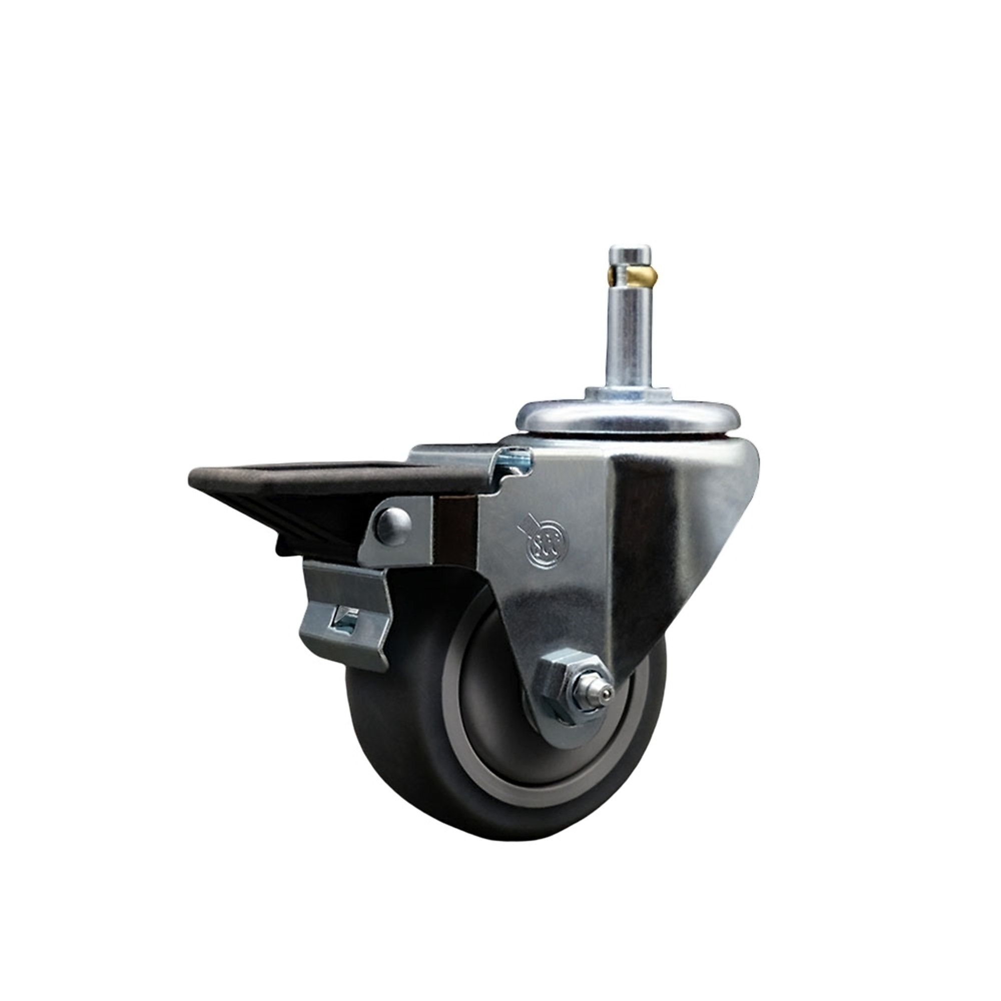 Service Caster, 3Inch x 1 1/4Inch Stem Caster, Wheel Diameter 3 in, Caster Type Swivel, Package (qty.) 1, Model SCC-GR20S314-TPRB-PLB-716138