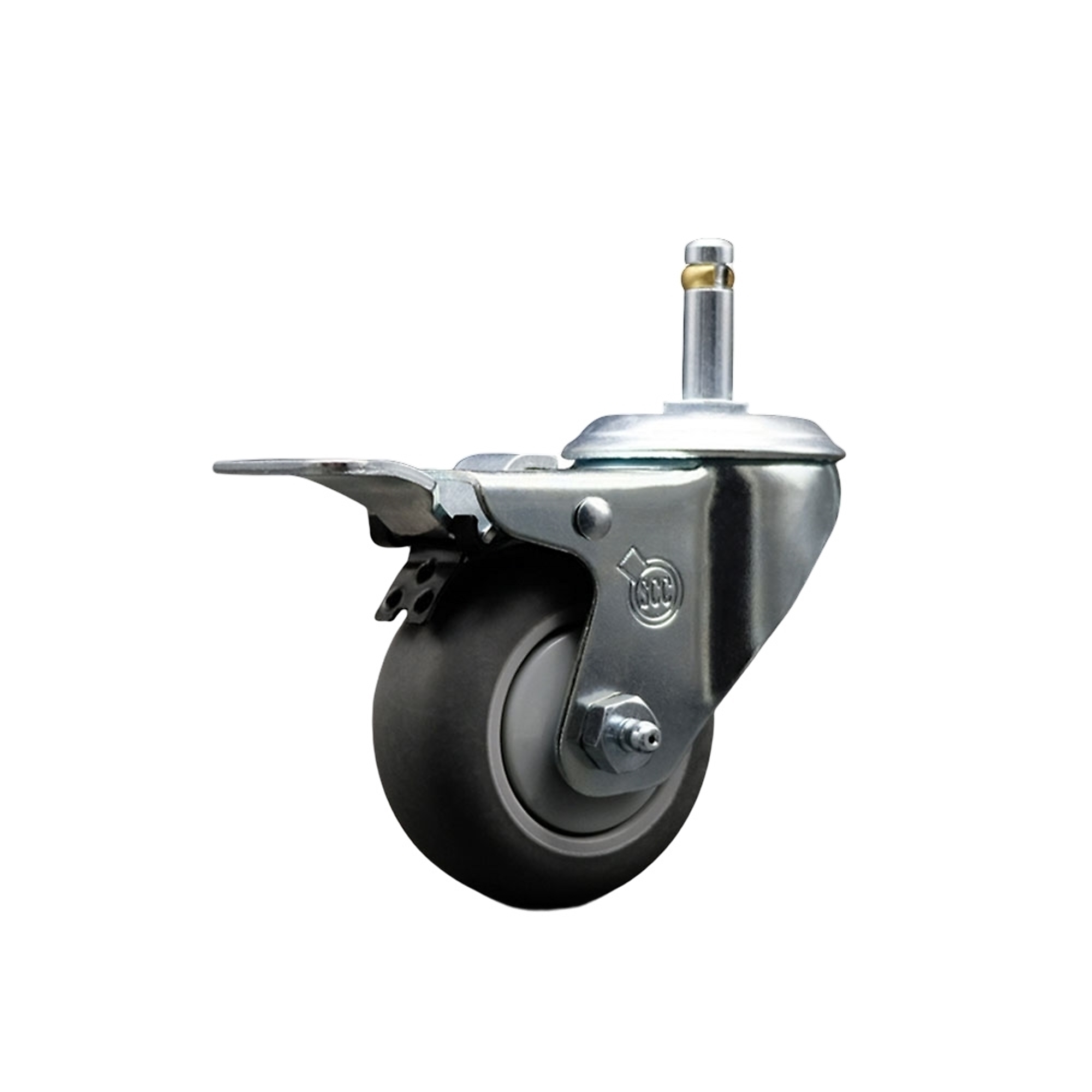 Service Caster, 3Inch x 1 1/4Inch Stem Caster, Wheel Diameter 3 in, Caster Type Swivel, Package (qty.) 1, Model SCC-GRTTL20S314-TPRB-716138