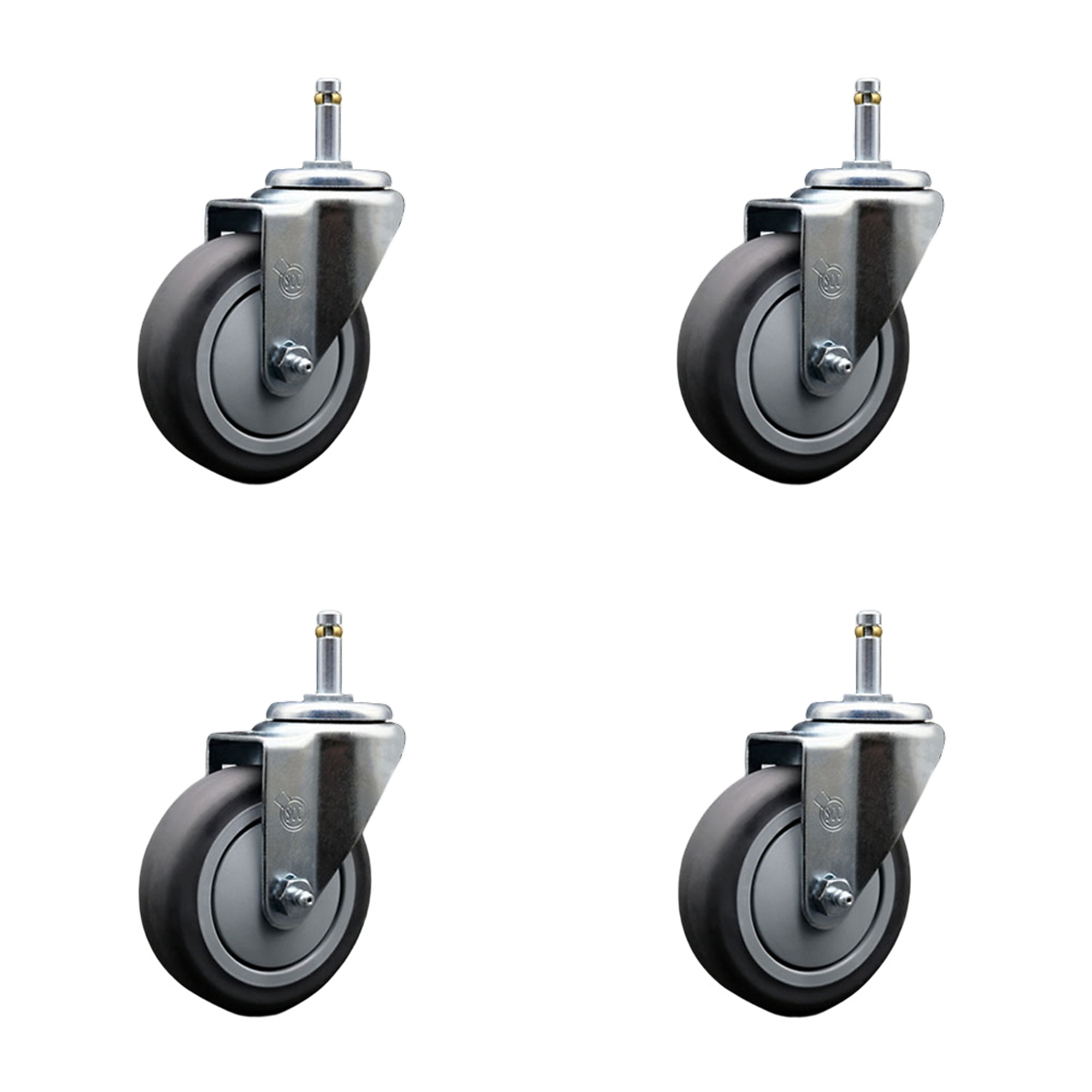 Service Caster, 4Inch x 1 1/4Inch Stem Casters, Wheel Diameter 4 in, Caster Type Swivel, Package (qty.) 4, Model SCC-GR20S414-TPRB-716138-4