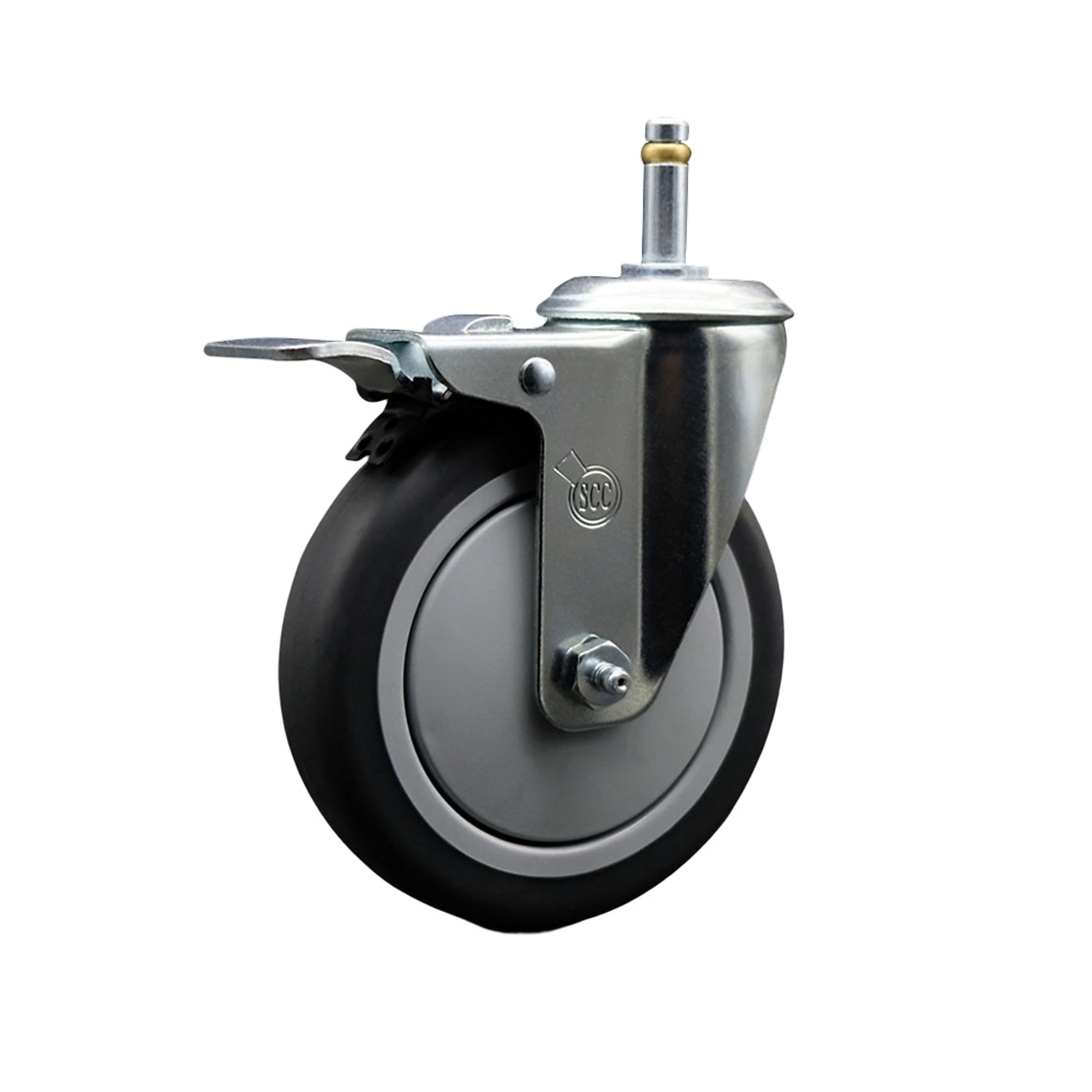 Service Caster, 5Inch x 1 1/4Inch Stem Caster, Wheel Diameter 5 in, Caster Type Swivel, Package (qty.) 1, Model SCC-GRTTL20S514-TPRB-716138