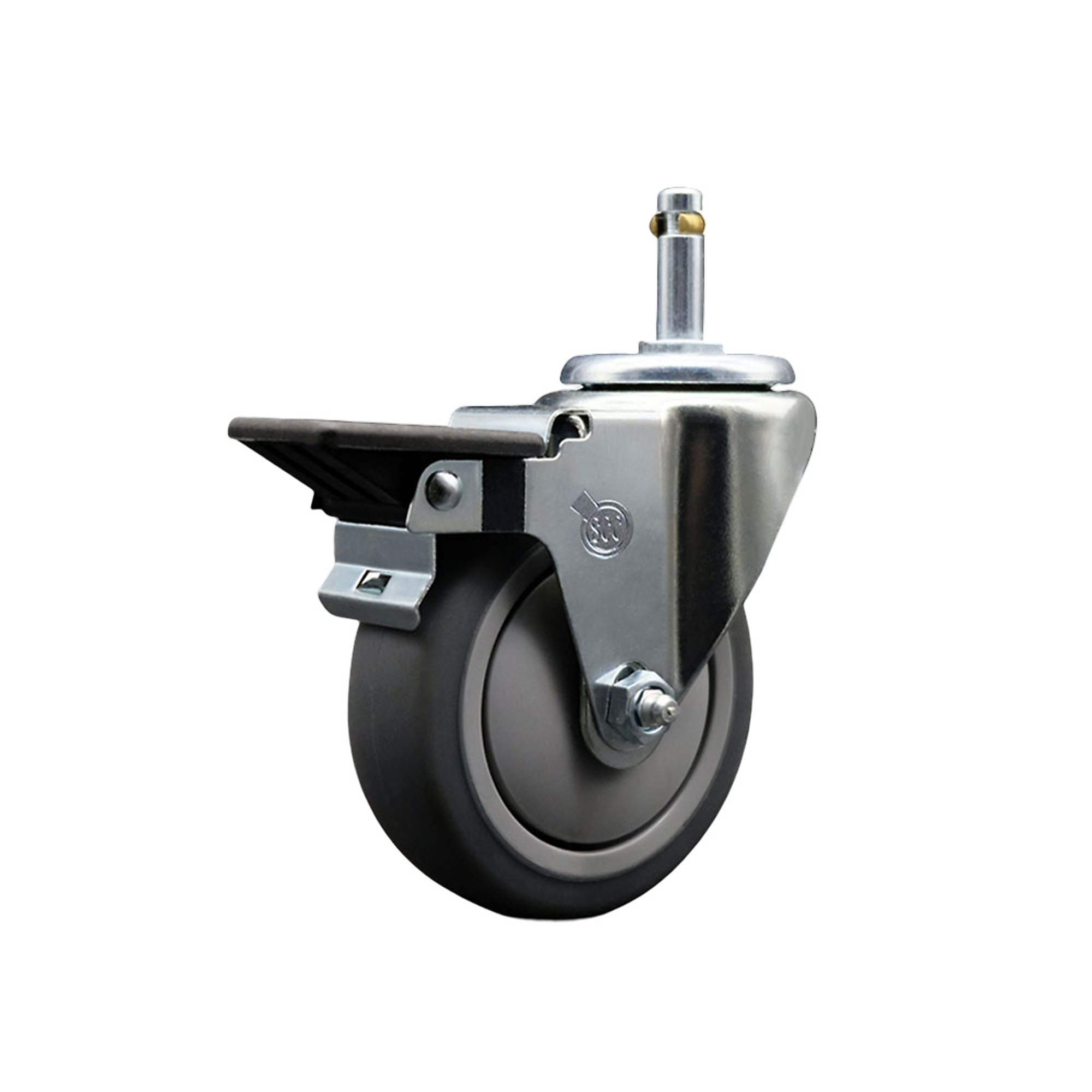 Service Caster, 4Inch x 1 1/4Inch Stem Caster, Wheel Diameter 4 in, Caster Type Swivel, Package (qty.) 1, Model SCC-GR20S414-TPRB-PLB-716138