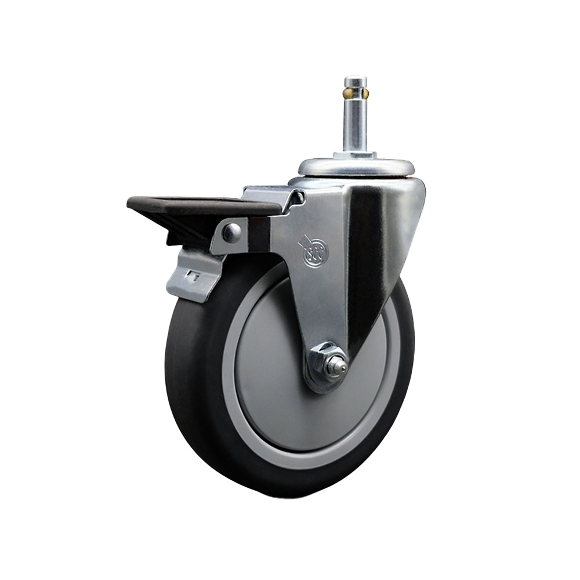 Service Caster, 5Inch x 1 1/4Inch Stem Caster, Wheel Diameter 5 in, Caster Type Swivel, Package (qty.) 1, Model SCC-GR20S514-TPRB-PLB-716138