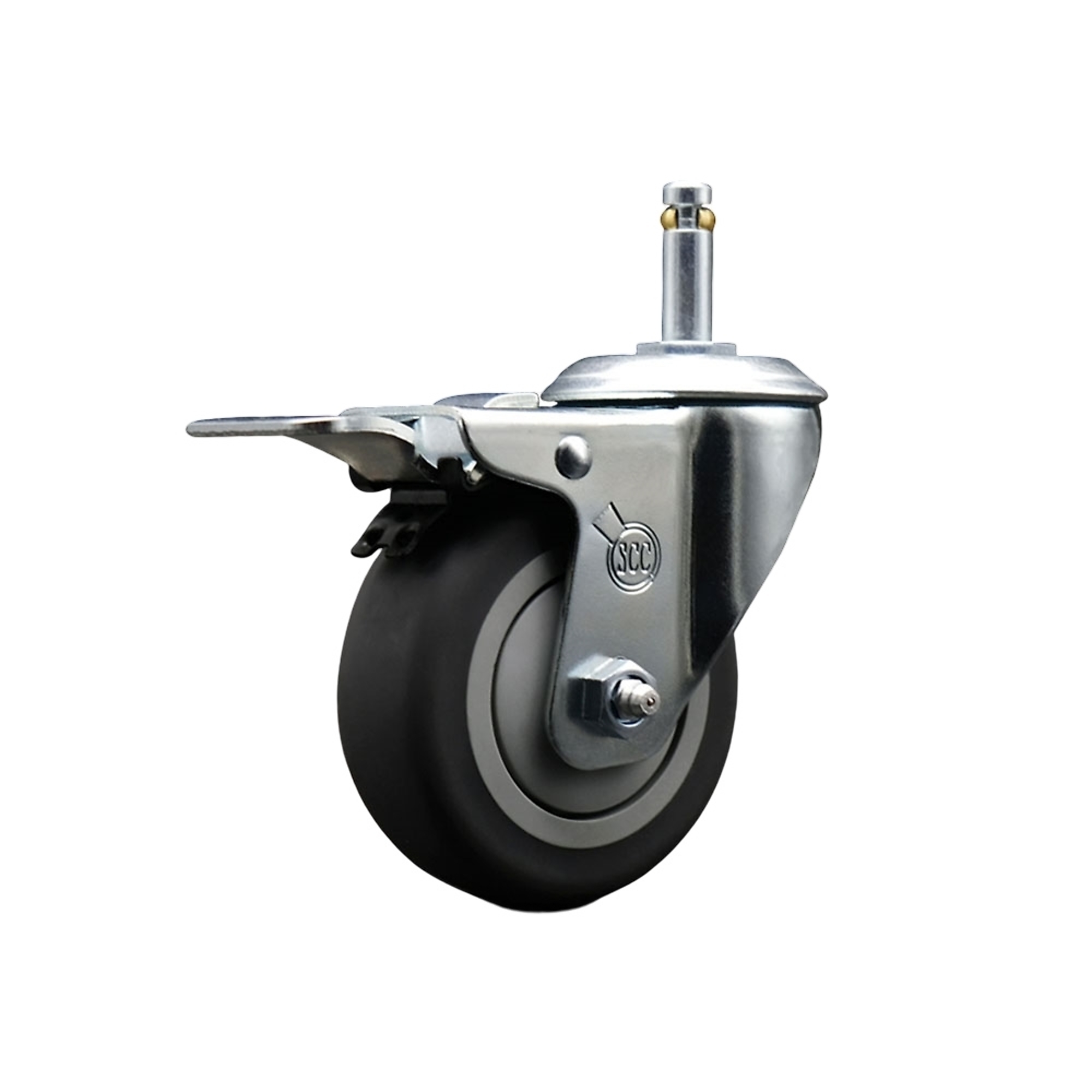 Service Caster, 4Inch x 1 1/4Inch Stem Caster, Wheel Diameter 4 in, Caster Type Swivel, Package (qty.) 1, Model SCC-GRTTL20S414-TPRB-716138