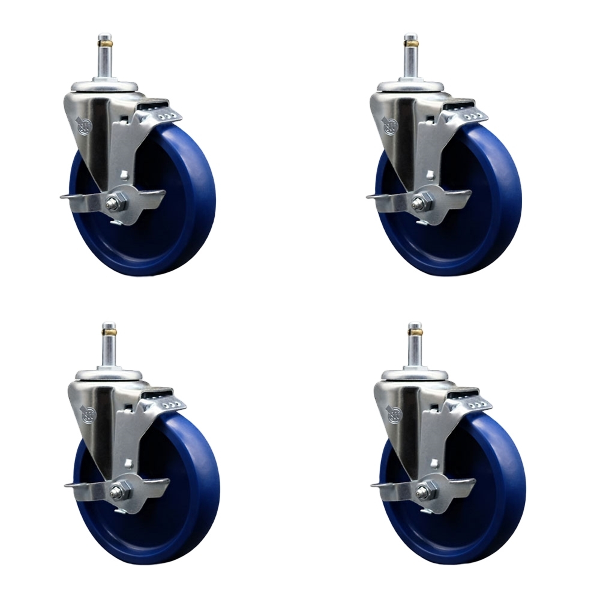 Service Caster, 5Inch x 1 1/4Inch Stem Casters, Wheel Diameter 5 in, Caster Type Swivel, Package (qty.) 4, Model SCC-GR20S514-SPUS-TLB-716138-4