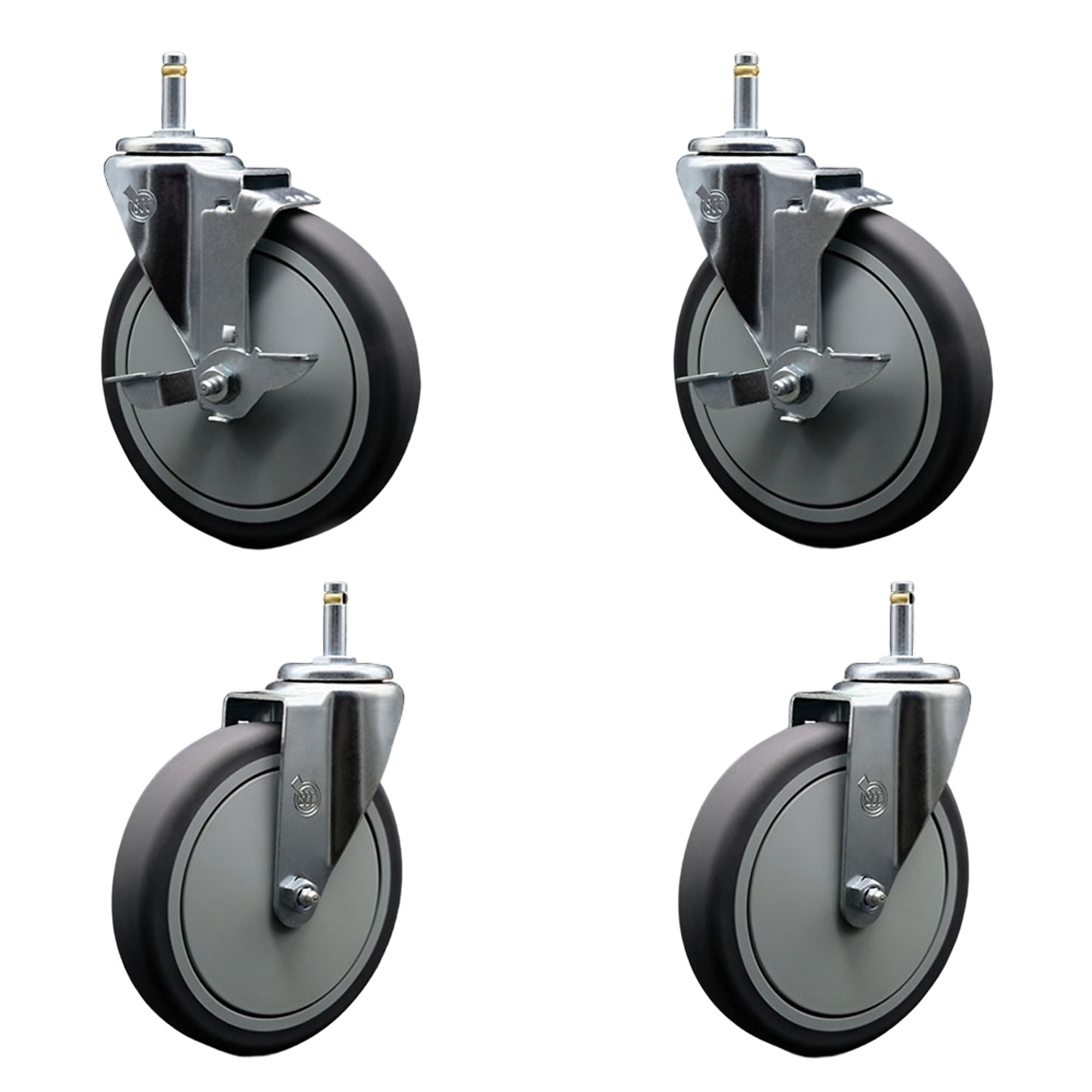 Service Caster, 6Inch x 1 1/4Inch Stem Casters, Wheel Diameter 6 in, Caster Type Swivel, Package (qty.) 4, Model SCC-GR20S614-TPRB-TLB-716138-2-S-2