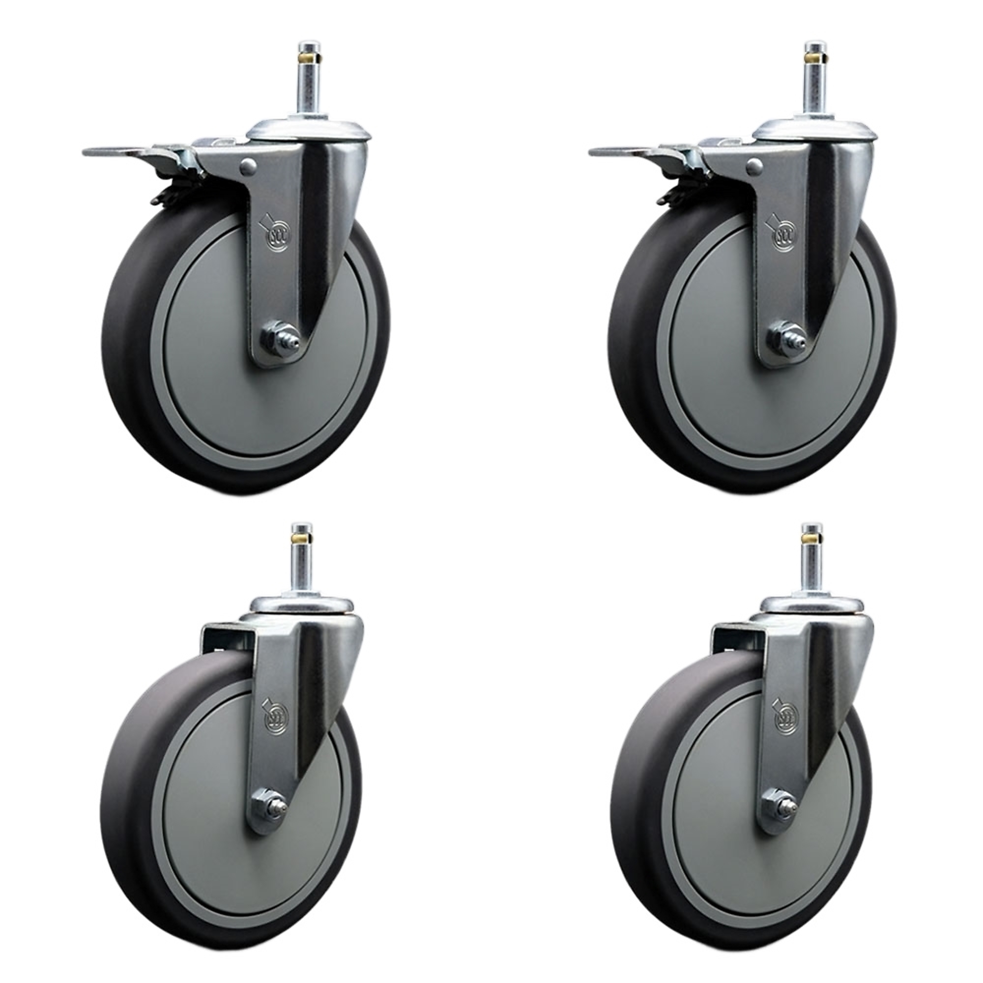 Service Caster, 6Inch x 1 1/4Inch Stem Casters, Wheel Diameter 6 in, Caster Type Swivel, Package (qty.) 4, Model SCC-GRTTL20S614-TPRB-716138-2-S-2