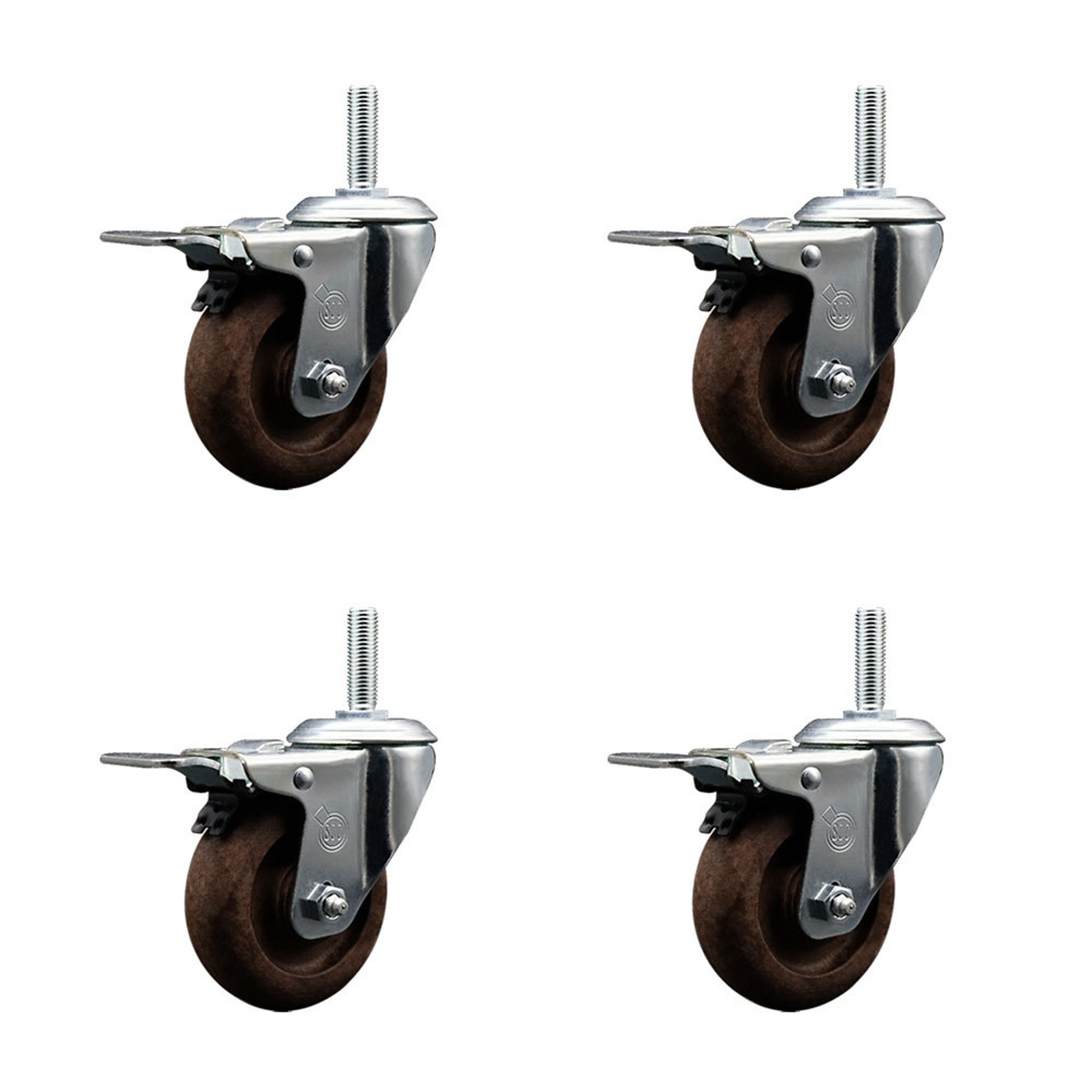 Service Caster, 3 1/2Inch x 1 1/4Inch Stem Casters, Wheel Diameter 3.5 in, Caster Type Swivel, Package (qty.) 4, Model SCC-TSTTL20S3514-GFNSHT-58212-4