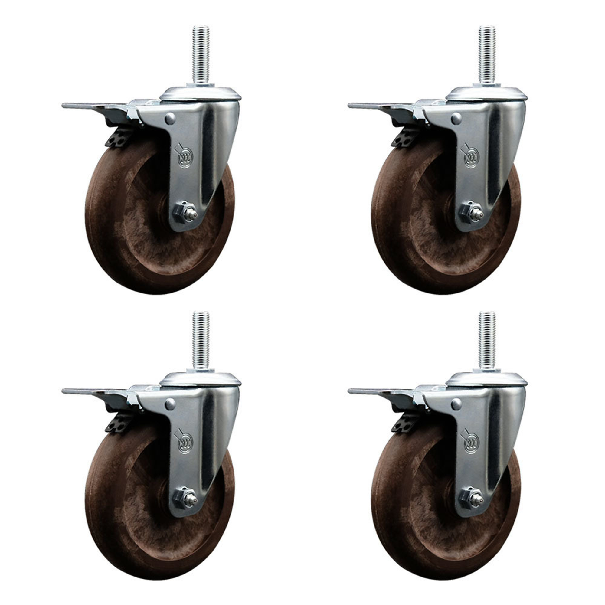 Service Caster, 5Inch x 1 1/4Inch Stem Casters, Wheel Diameter 5 in, Caster Type Swivel, Package (qty.) 4, Model SCC-TSTTL20S514-GFNSHT-34212-4