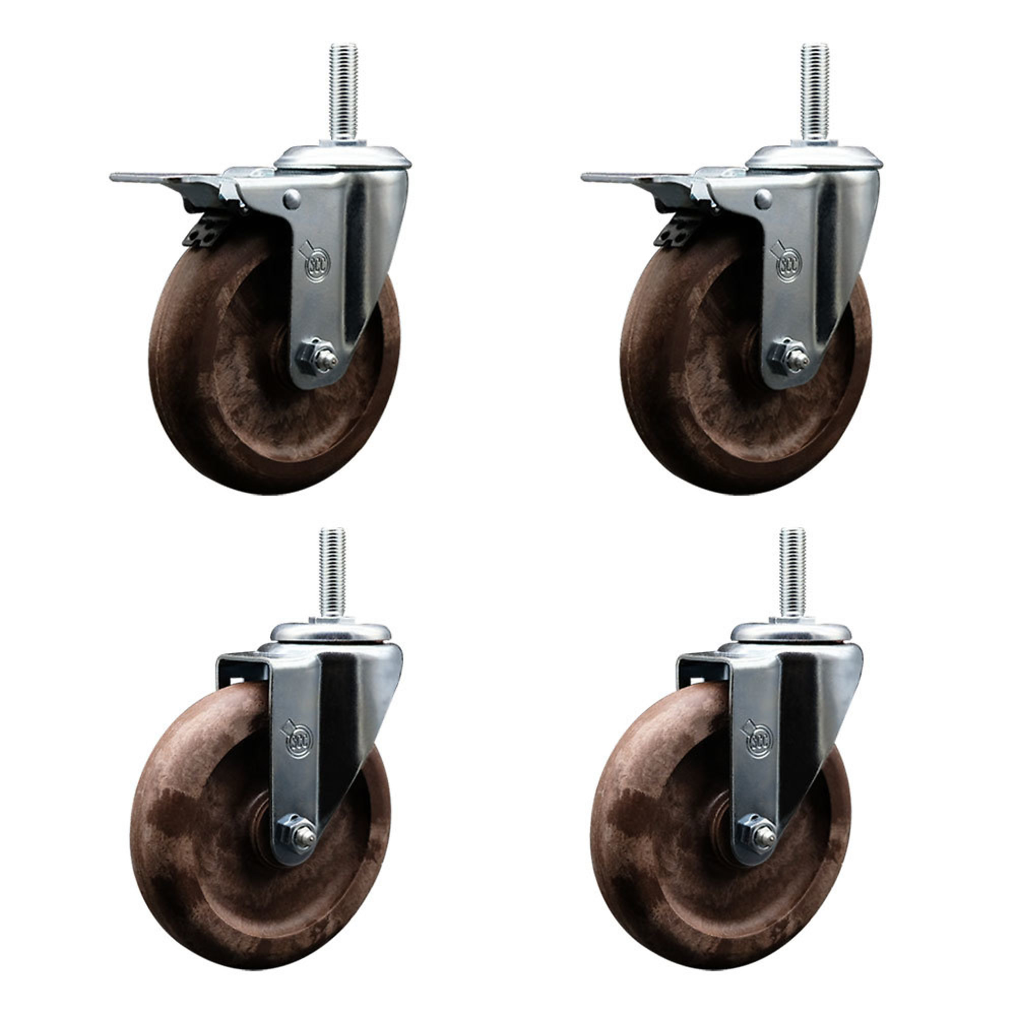 Service Caster, 5Inch x 1 1/4Inch Stem Casters, Wheel Diameter 5 in, Caster Type Swivel, Package (qty.) 4, Model SCC-TSTTL20S514-GFNSHT-34212-2-S-2