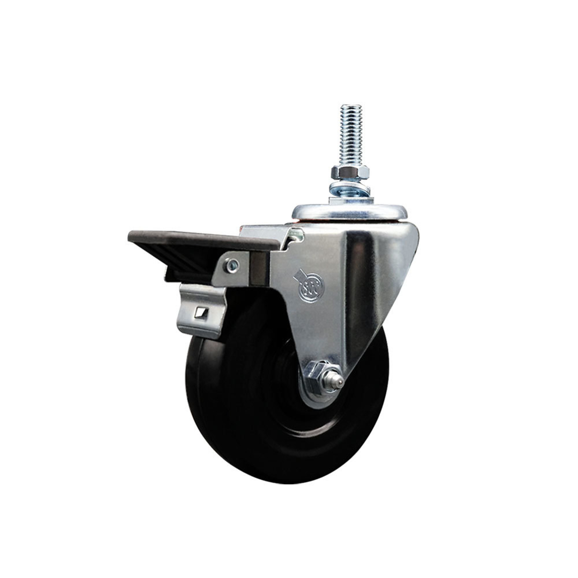 Service Caster, 4Inch x 1 1/4Inch Stem Caster, Wheel Diameter 4 in, Caster Type Swivel, Package (qty.) 1, Model SCC-TS20S414-HRS-PLB-381615