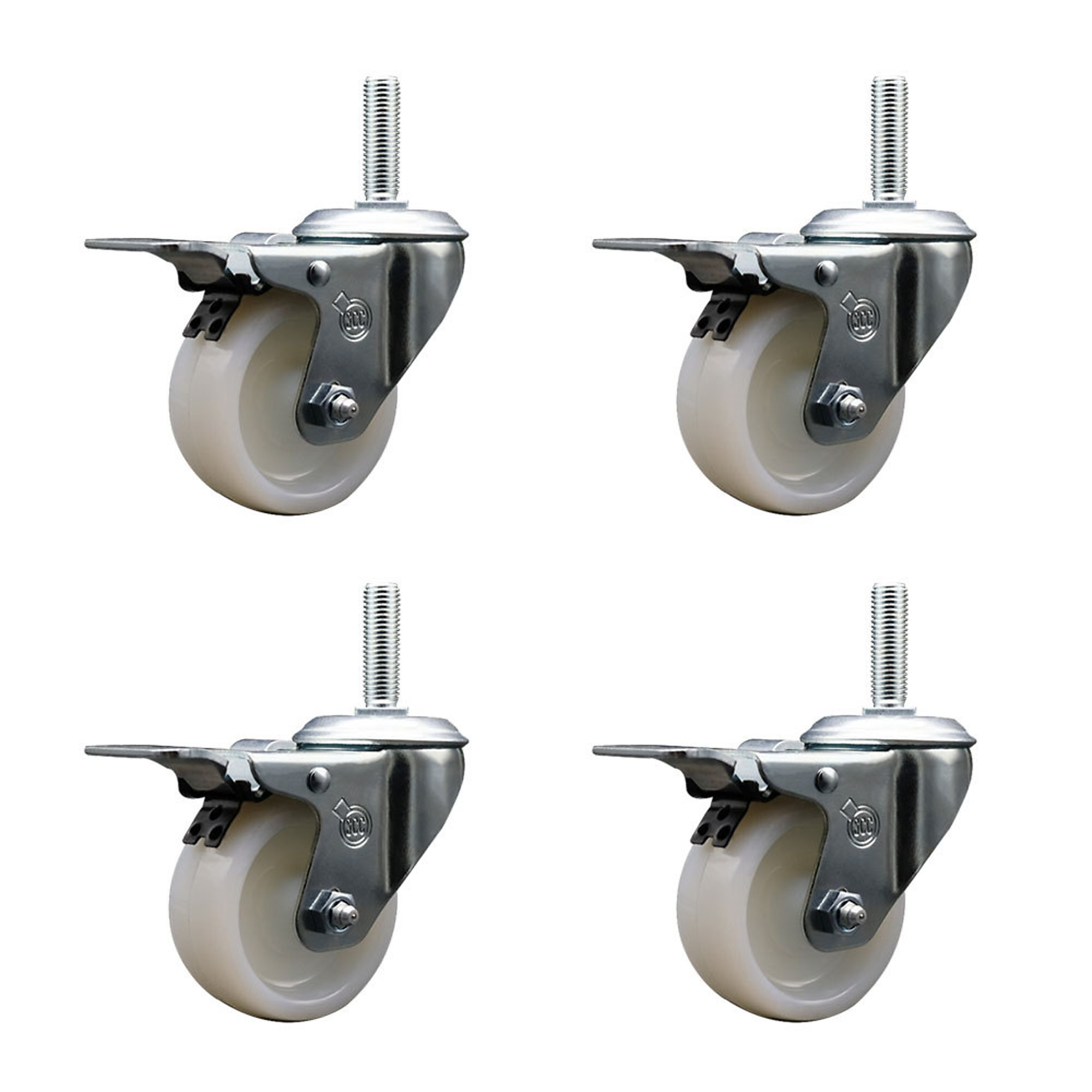 Service Caster, 4Inch x 1 1/4Inch Stem Casters, Wheel Diameter 4 in, Caster Type Swivel, Package (qty.) 4, Model SCC-TSTTL20S414-NYS-58212-4