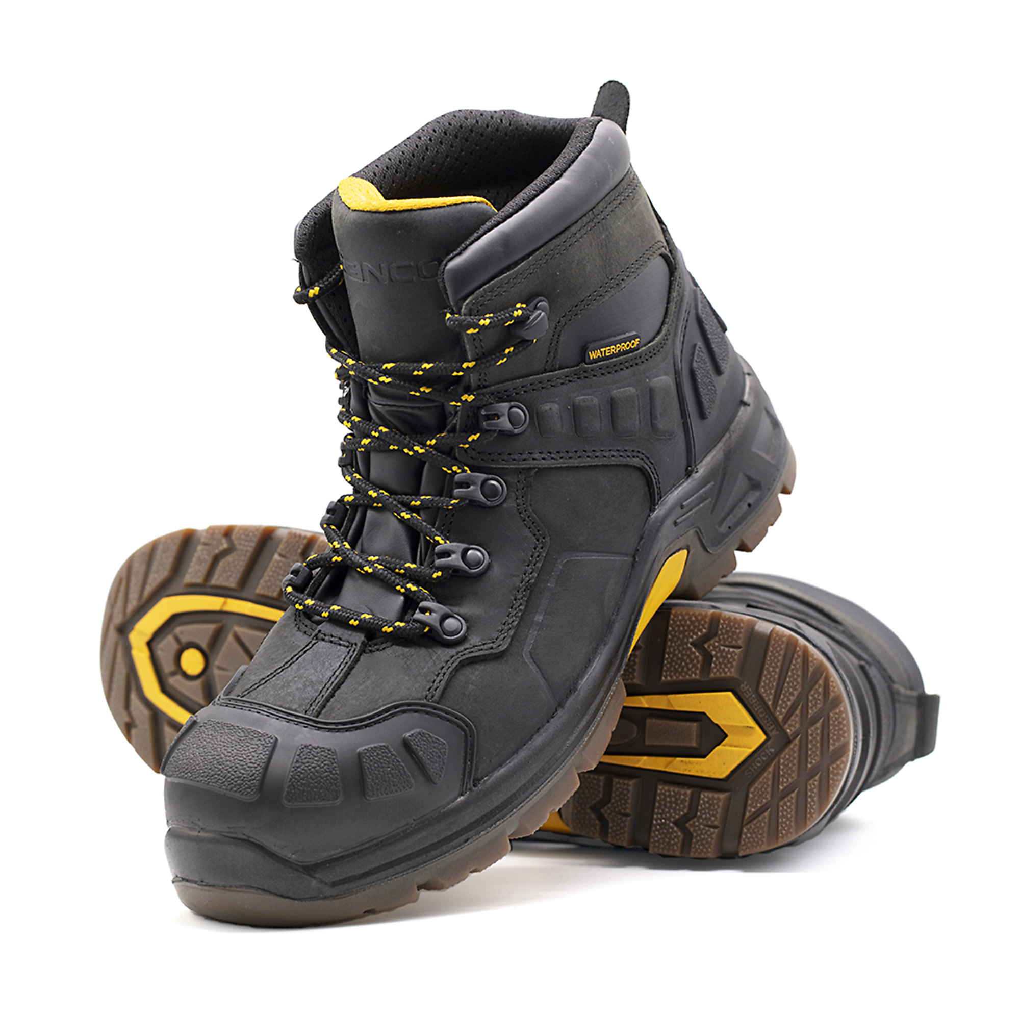 Zanco, Men's Waterproof,Comp toe,EH,Safety boots, Size 9 1/2, Width Medium, Color BLACK, Model 8233-01-9.5