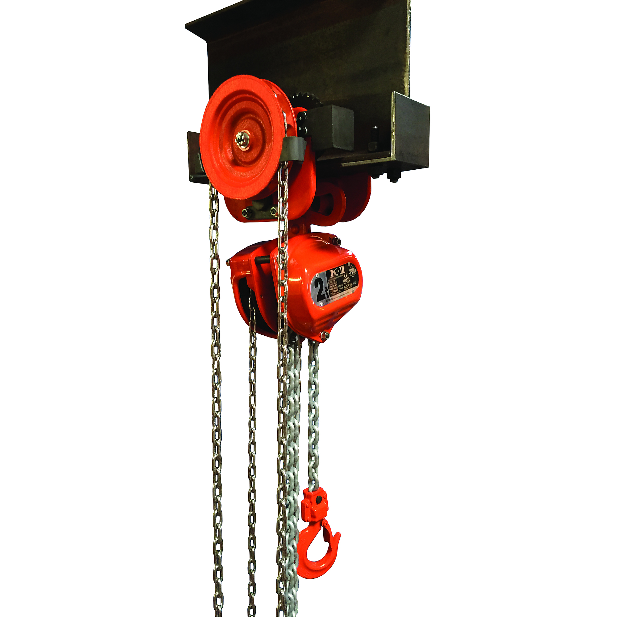 ElephantLifting, Integral chain hoist with geared trolley, Power Source Manual Gear, Capacity 11000 lb, Lift Height 10 ft, Model HG100