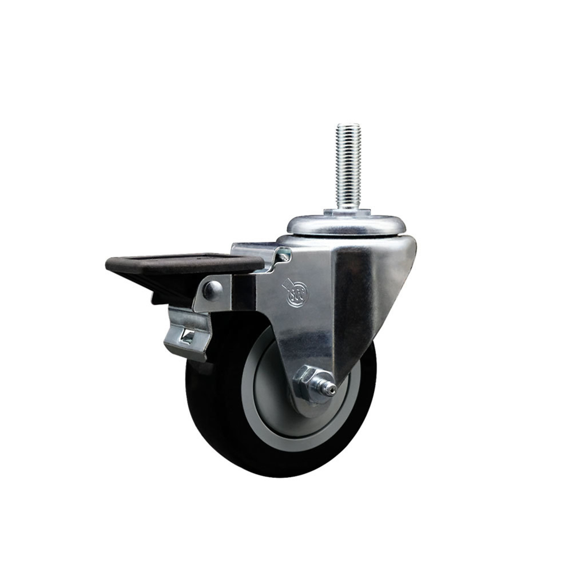 Service Caster, 3 1/2Inch x 1 1/4Inch Stem Caster, Wheel Diameter 3.5 in, Caster Type Swivel, Package (qty.) 1, Model SCC-TS20S3514-PPUB-BLK-PLB-34212