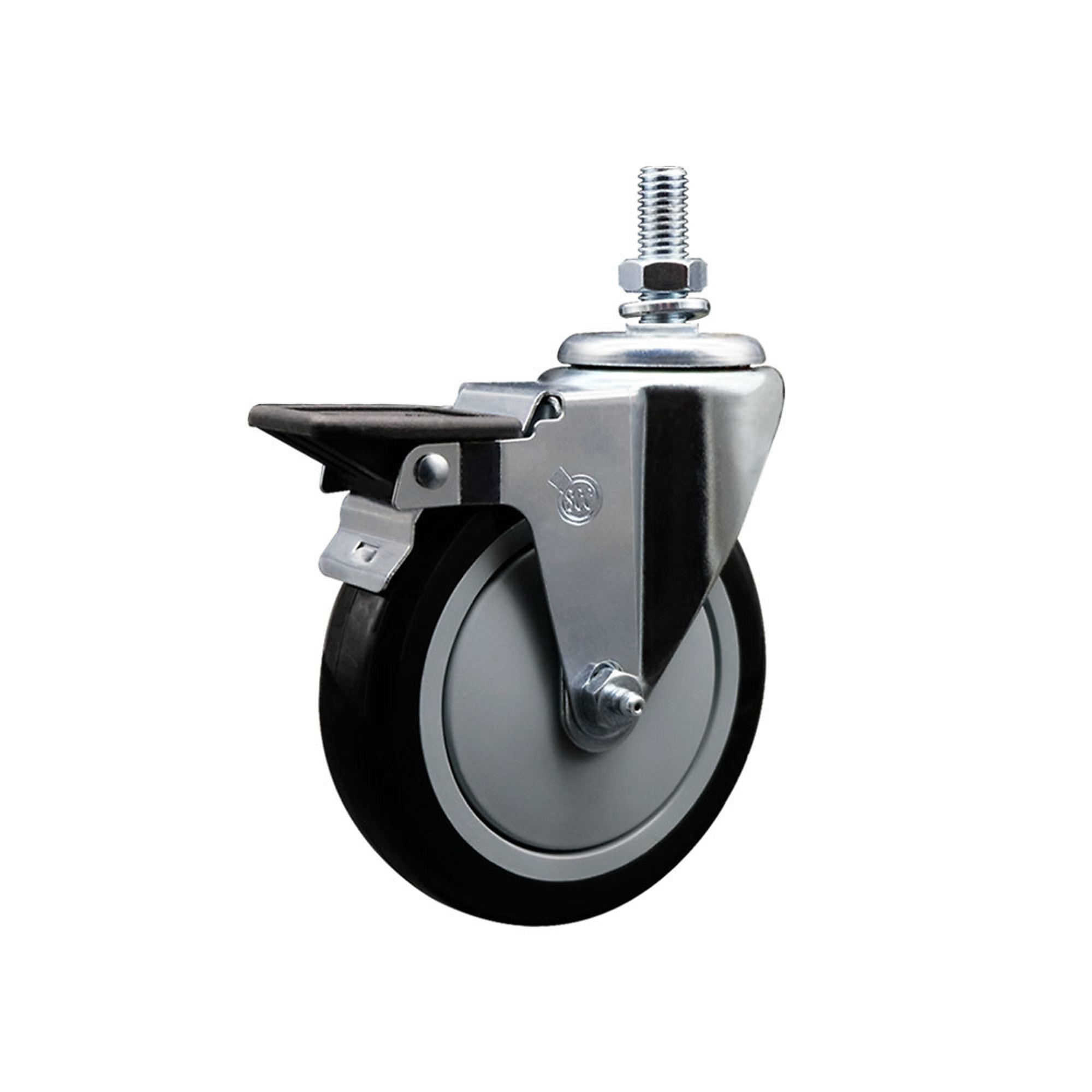 Service Caster, 5Inch x 1 1/4Inch Stem Caster, Wheel Diameter 5 in, Caster Type Swivel, Package (qty.) 1, Model SCC-TS20S514-PPUB-BLK-PLB-121315