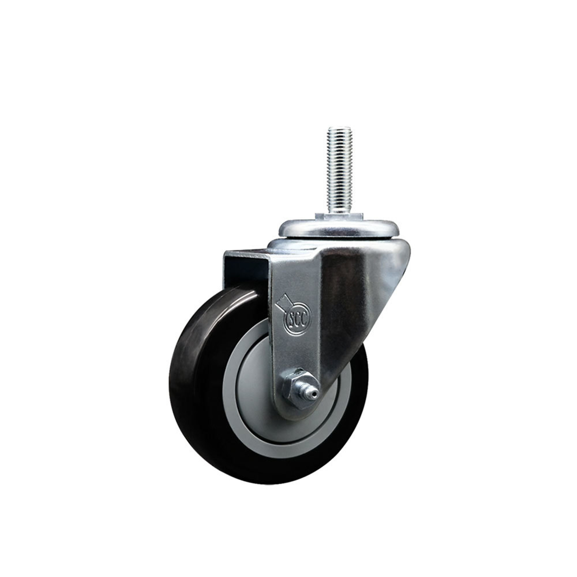 Service Caster, 3 1/2Inch x 1 1/4Inch Stem Caster, Wheel Diameter 3.5 in, Caster Type Swivel, Package (qty.) 1, Model SCC-TS20S3514-PPUB-BLK-34212