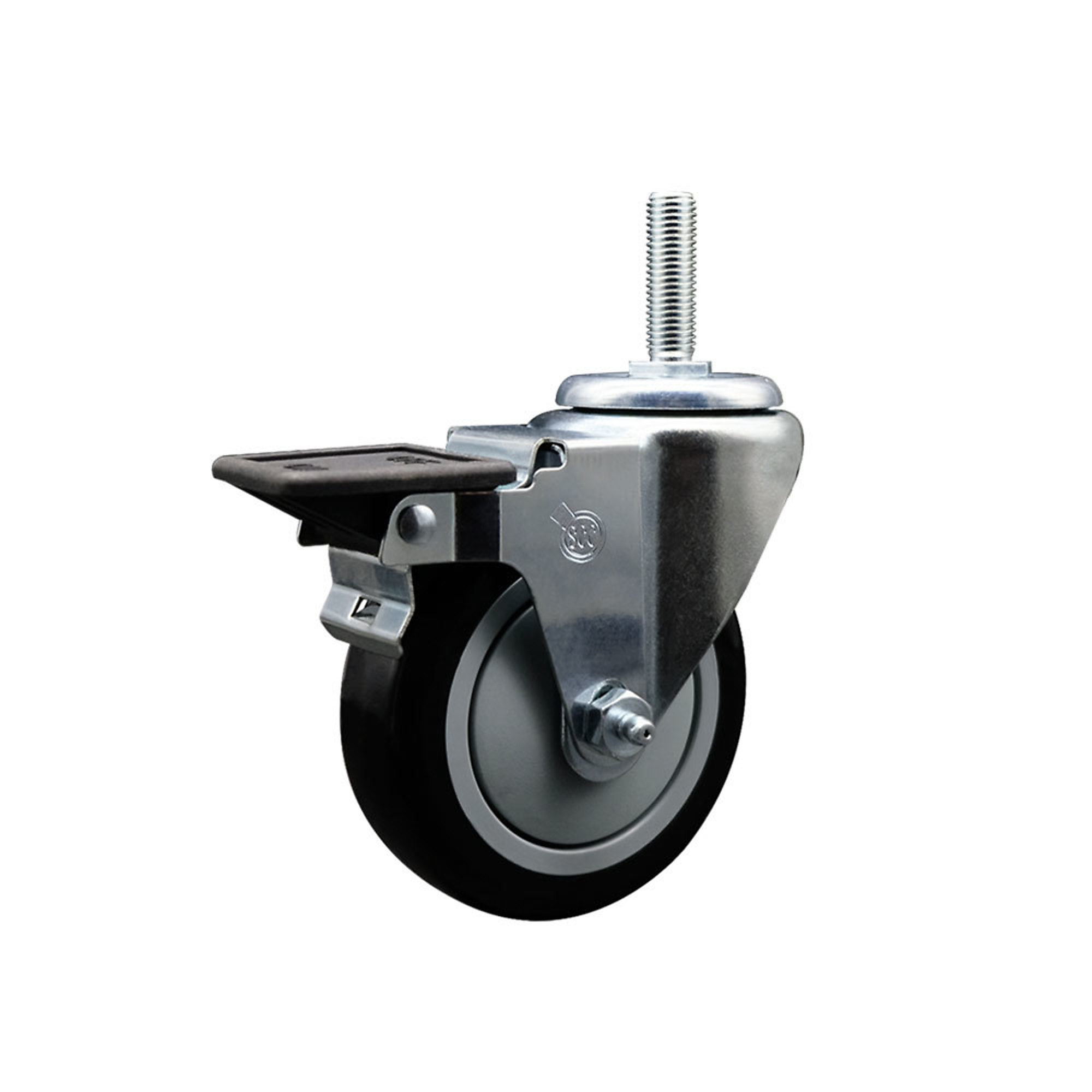 Service Caster, 4Inch x 1 1/4Inch Stem Caster, Wheel Diameter 4 in, Caster Type Swivel, Package (qty.) 1, Model SCC-TS20S414-PPUB-BLK-PLB-34212