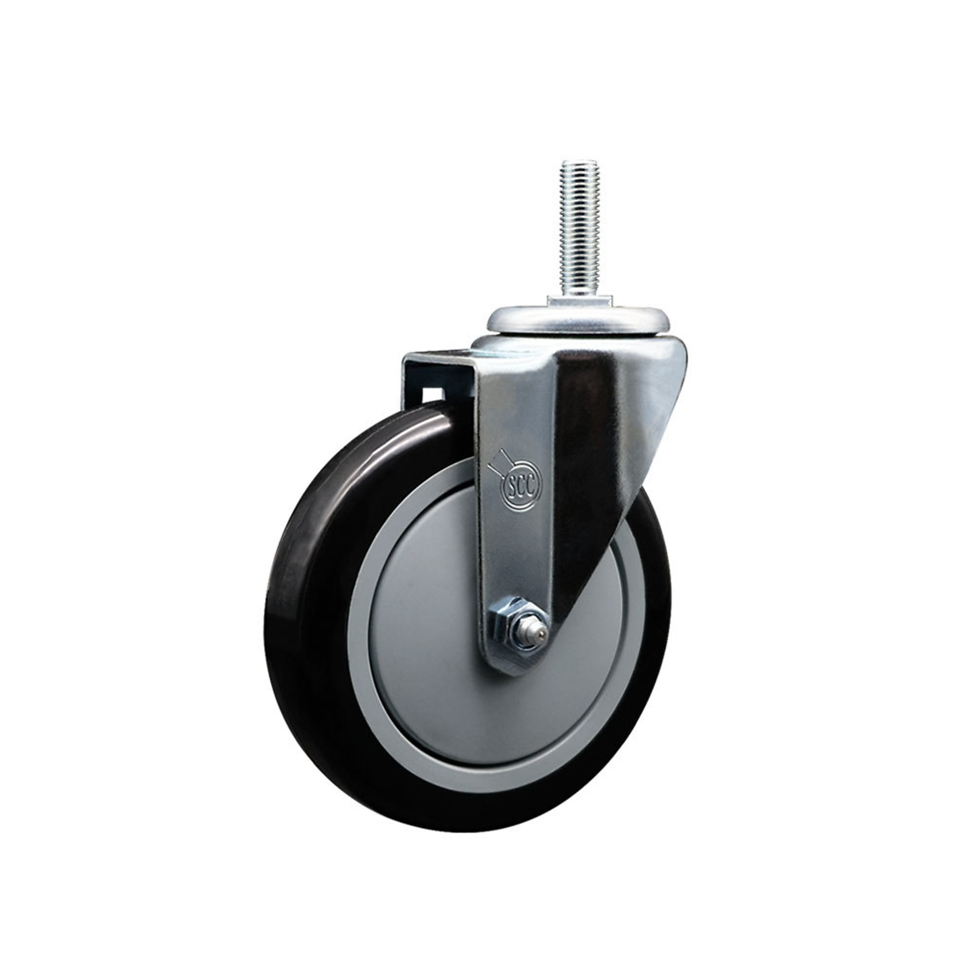 Service Caster, 5Inch x 1 1/4Inch Stem Caster, Wheel Diameter 5 in, Caster Type Swivel, Package (qty.) 1, Model SCC-TS20S514-PPUB-BLK-34212