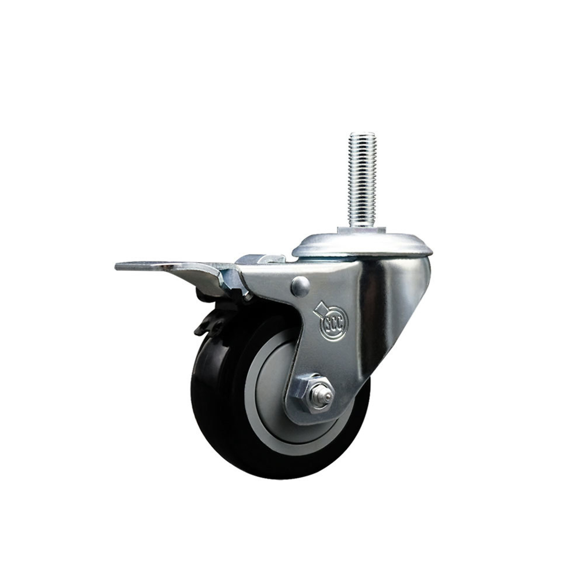 Service Caster, 3Inch x 1 1/4Inch Stem Caster, Wheel Diameter 3 in, Caster Type Swivel, Package (qty.) 1, Model SCC-TSTTL20S314-PPUB-BLK-34212