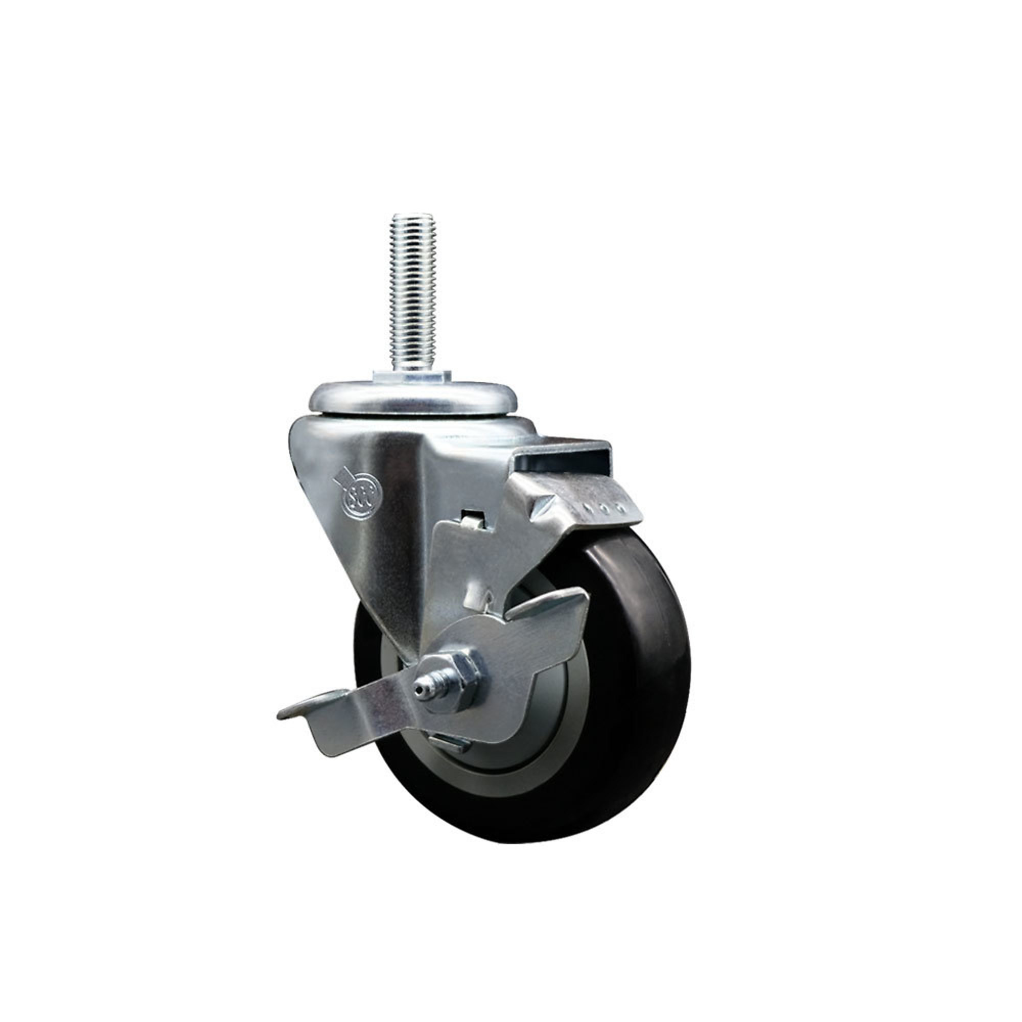 Service Caster, 3 1/2Inch x 1 1/4Inch Stem Caster, Wheel Diameter 3.5 in, Caster Type Swivel, Package (qty.) 1, Model SCC-TS20S3514-PPUB-BLK-TLB-34212