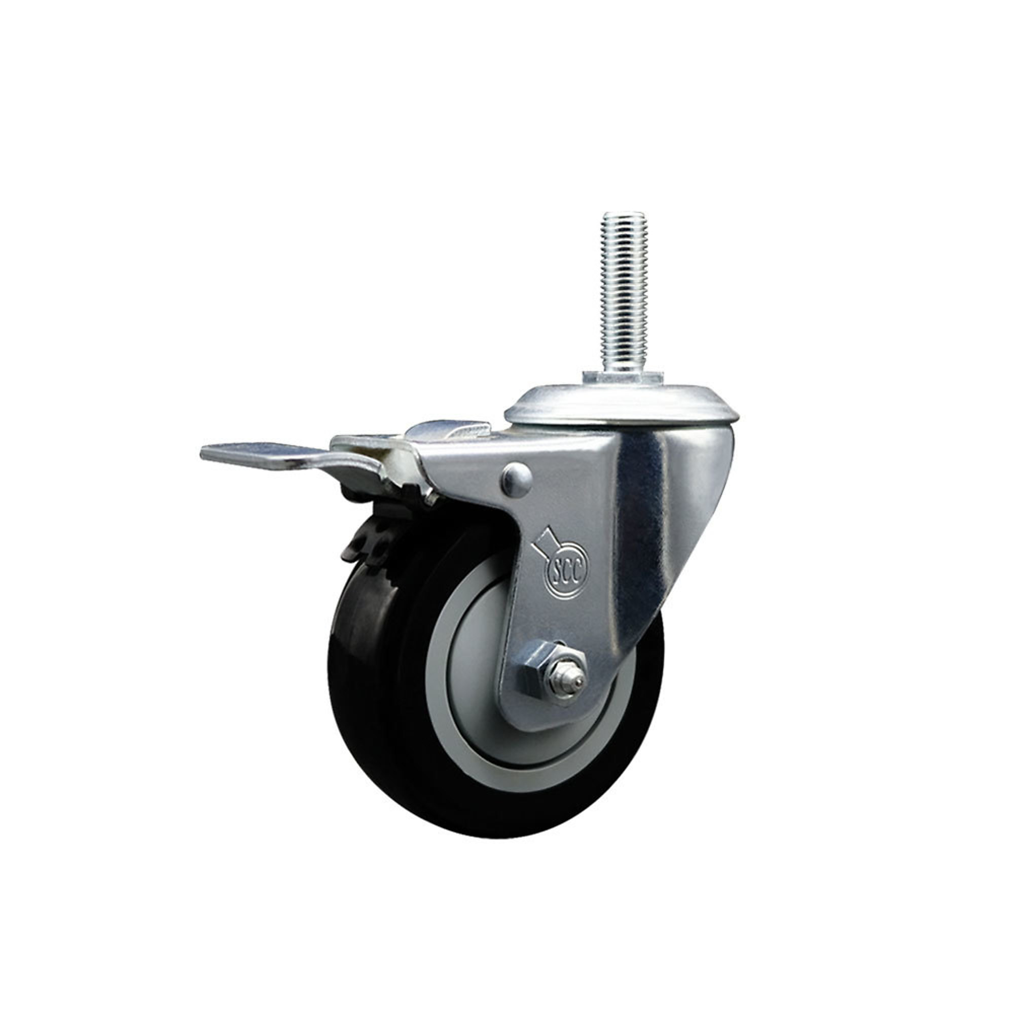 Service Caster, 3 1/2Inch x 1 1/4Inch Stem Caster, Wheel Diameter 3.5 in, Caster Type Swivel, Package (qty.) 1, Model SCC-TSTTL20S3514-PPUB-BLK-34212