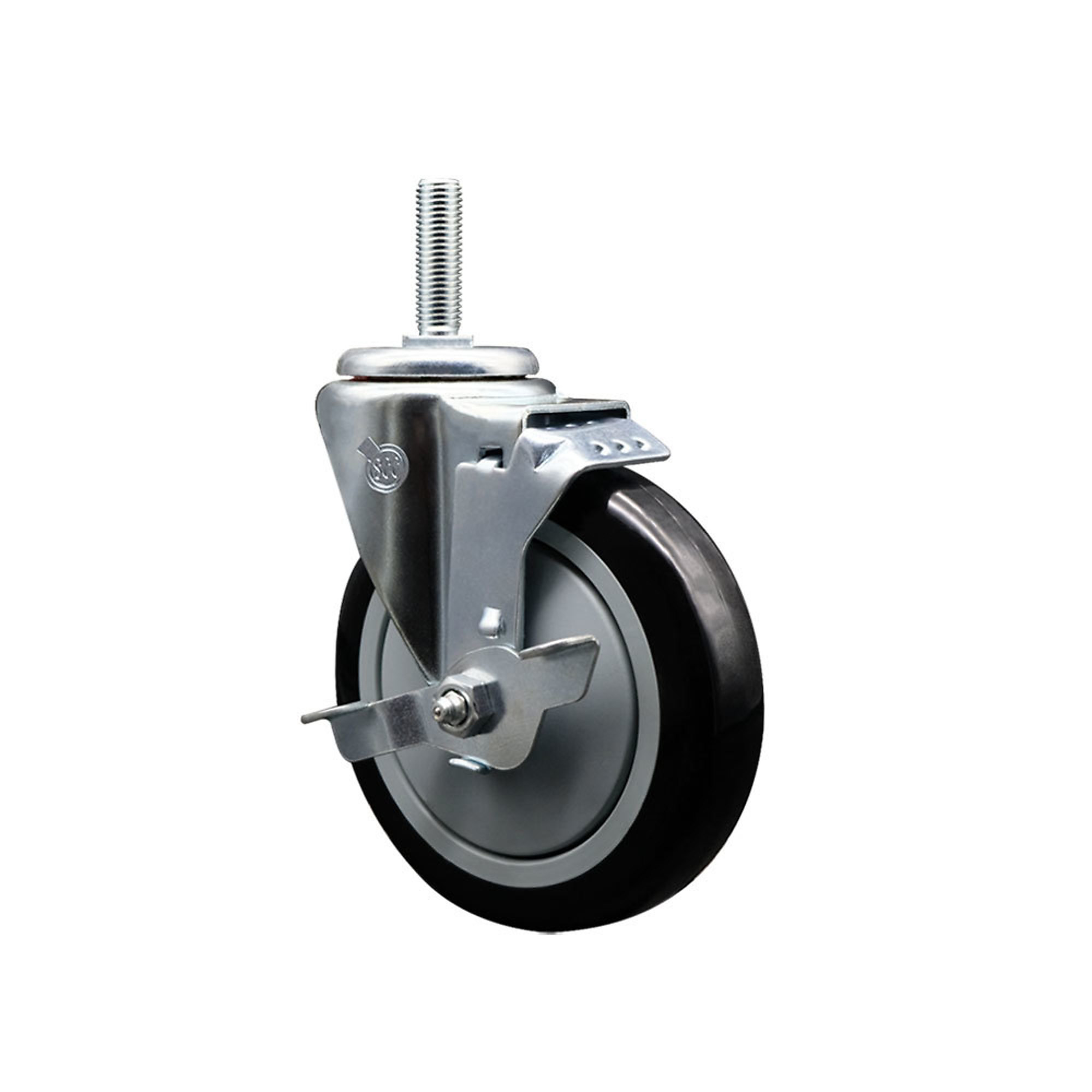 Service Caster, 5Inch x 1 1/4Inch Stem Caster, Wheel Diameter 5 in, Caster Type Swivel, Package (qty.) 1, Model SCC-TS20S514-PPUB-BLK-TLB-34212