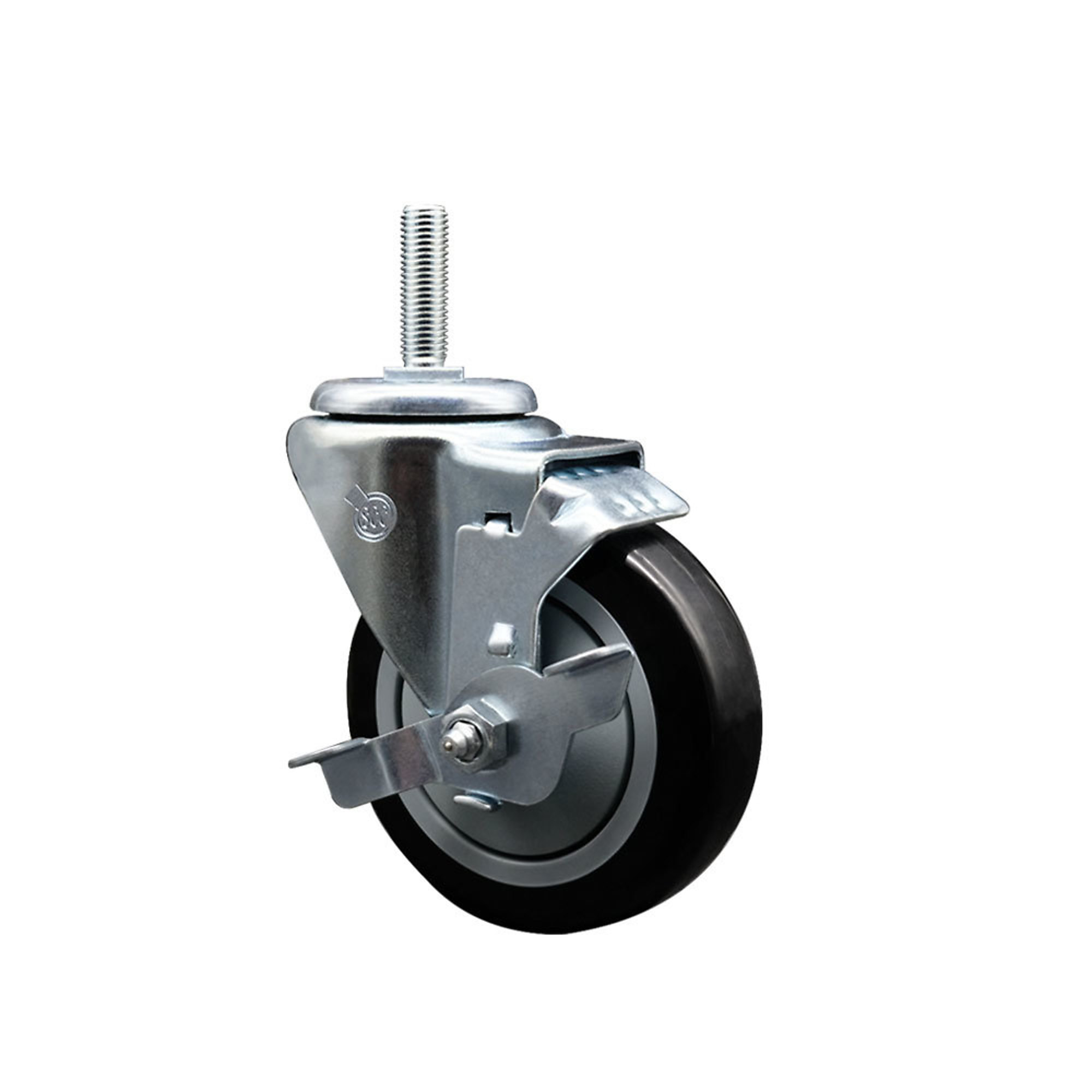 Service Caster, 4Inch x 1 1/4Inch Stem Caster, Wheel Diameter 4 in, Caster Type Swivel, Package (qty.) 1, Model SCC-TS20S414-PPUB-BLK-TLB-34212