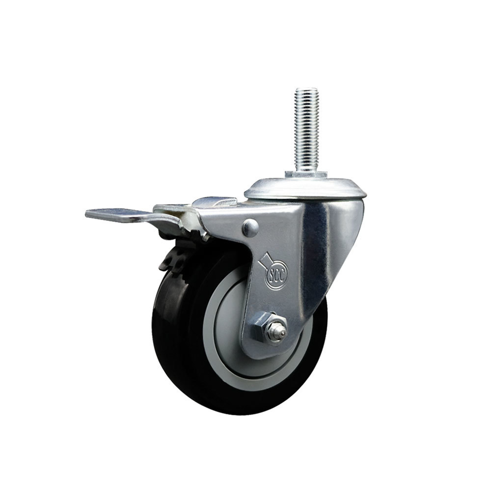 Service Caster, 4Inch x 1 1/4Inch Stem Caster, Wheel Diameter 4 in, Caster Type Swivel, Package (qty.) 1, Model SCC-TSTTL20S414-PPUB-BLK-34212