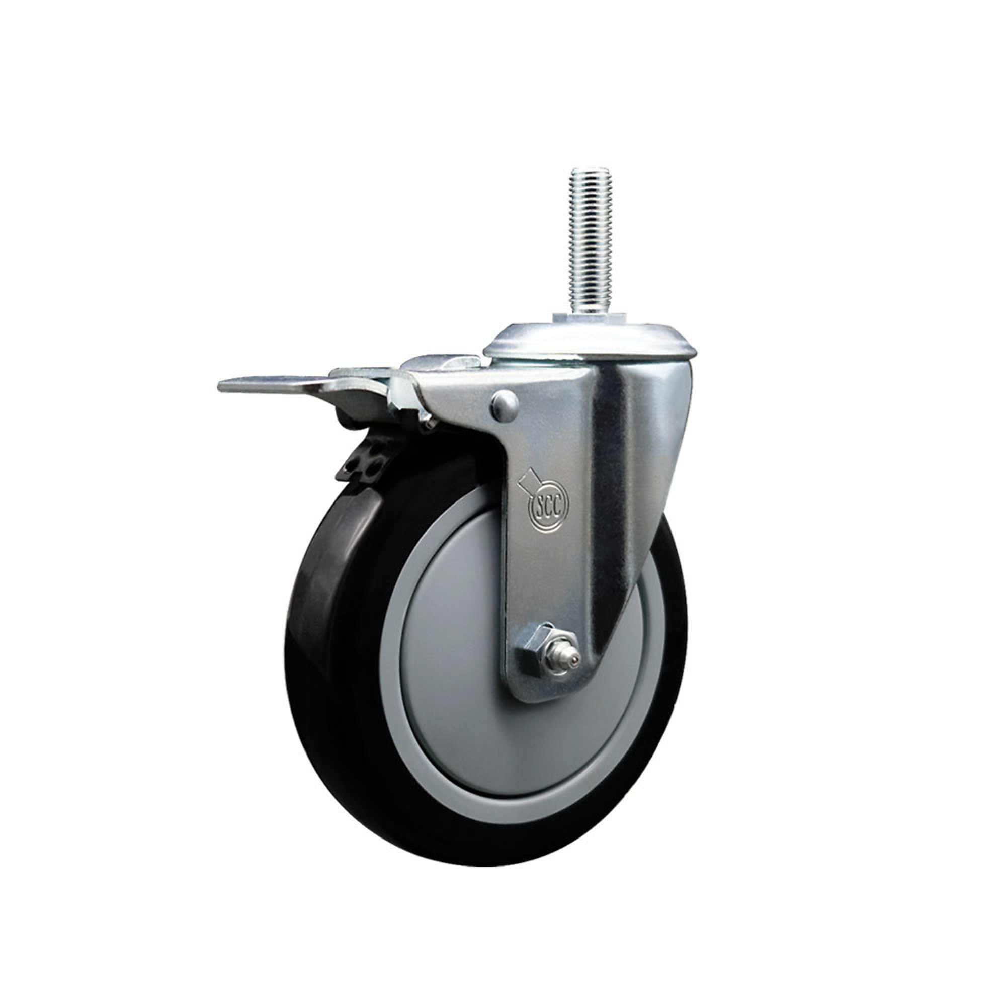 Service Caster, 5Inch x 1 1/4Inch Stem Caster, Wheel Diameter 5 in, Caster Type Swivel, Package (qty.) 1, Model SCC-TSTTL20S514-PPUB-BLK-34212