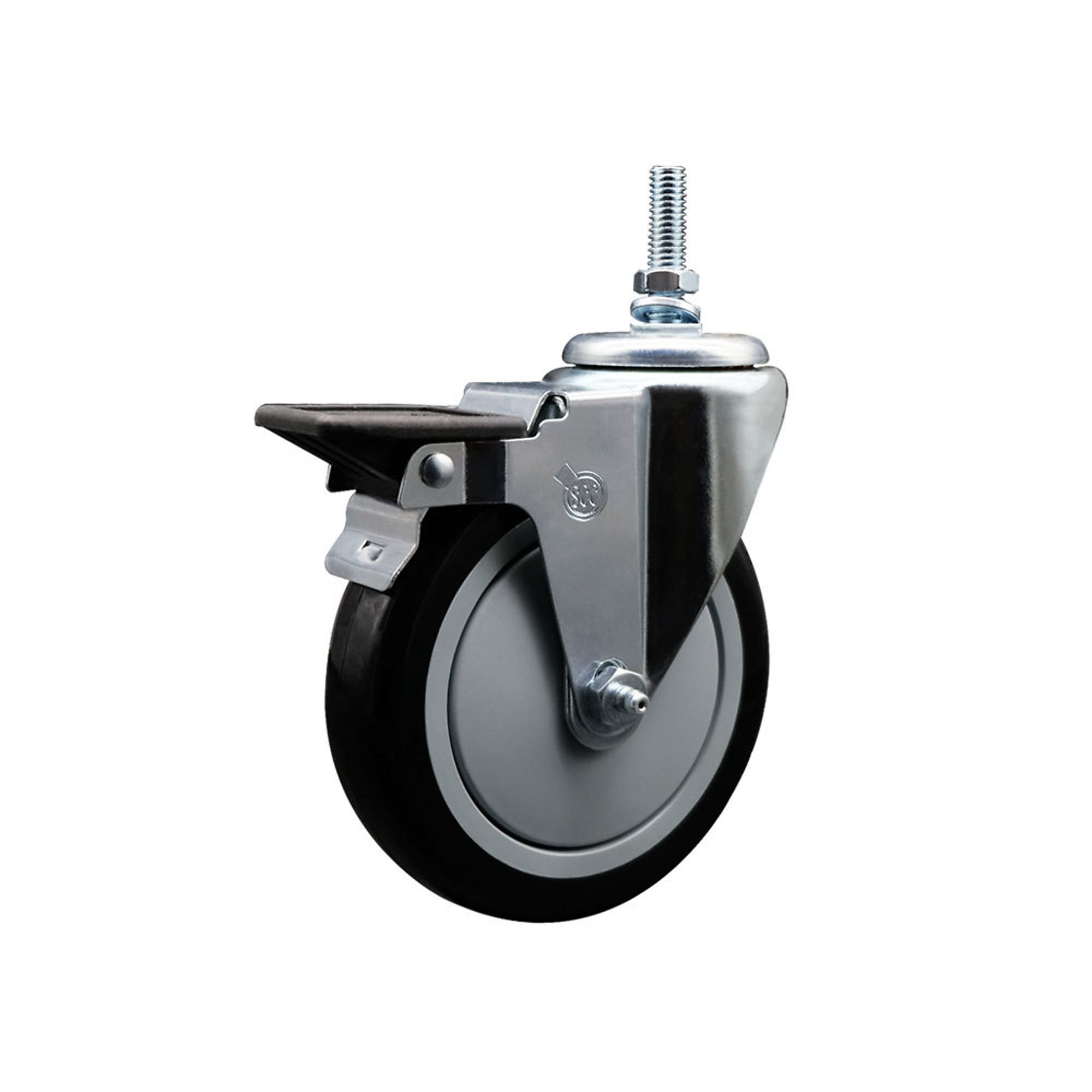 Service Caster, 5Inch x 1 1/4Inch Stem Caster, Wheel Diameter 5 in, Caster Type Swivel, Package (qty.) 1, Model SCC-TS20S514-PPUB-BLK-PLB-381615