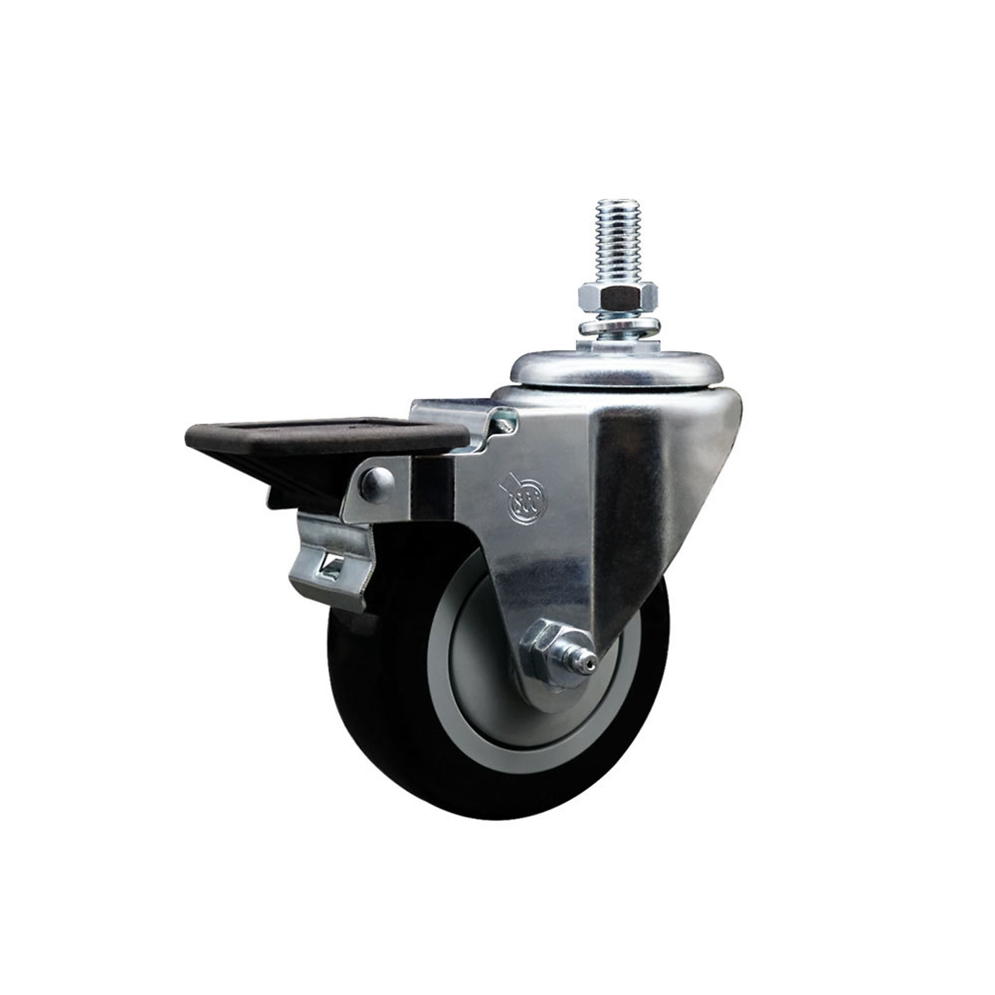 Service Caster, 3 1/2Inch x 1 1/4Inch Stem Caster, Wheel Diameter 3.5 in, Caster Type Swivel, Package (qty.) 1, Model SCC-TS20S3514-PPUB-BLK-PLB-M1015