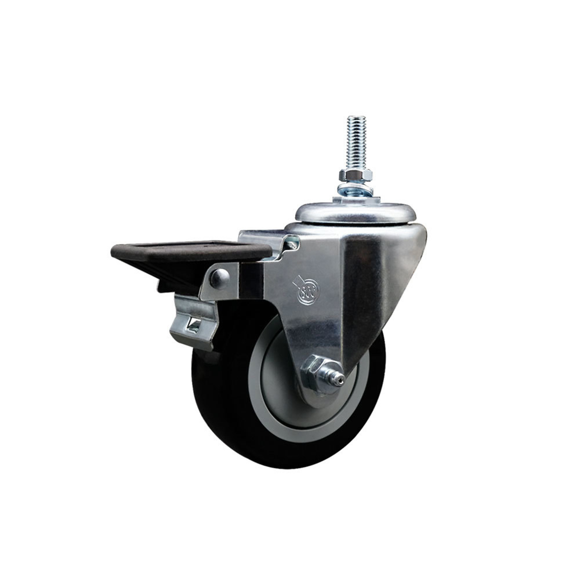 Service Caster, 3 1/2Inch x 1 1/4Inch Stem Caster, Wheel Diameter 3.5 in, Caster Type Swivel, Package (qty.) 1, Model SCC-TS20S3514-PPUB-BLK-PLB-M1215