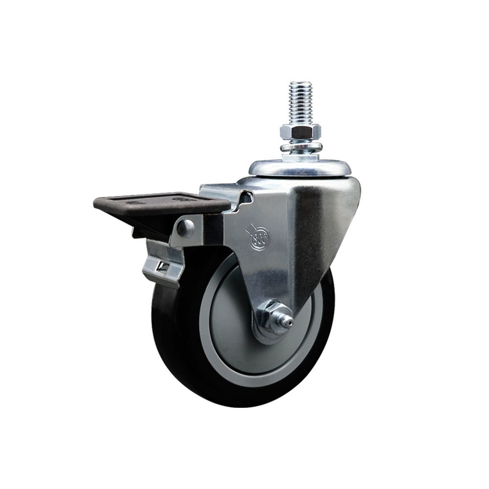 Service Caster, 4Inch x 1 1/4Inch Stem Caster, Wheel Diameter 4 in, Caster Type Swivel, Package (qty.) 1, Model SCC-TS20S414-PPUB-BLK-PLB-M1015