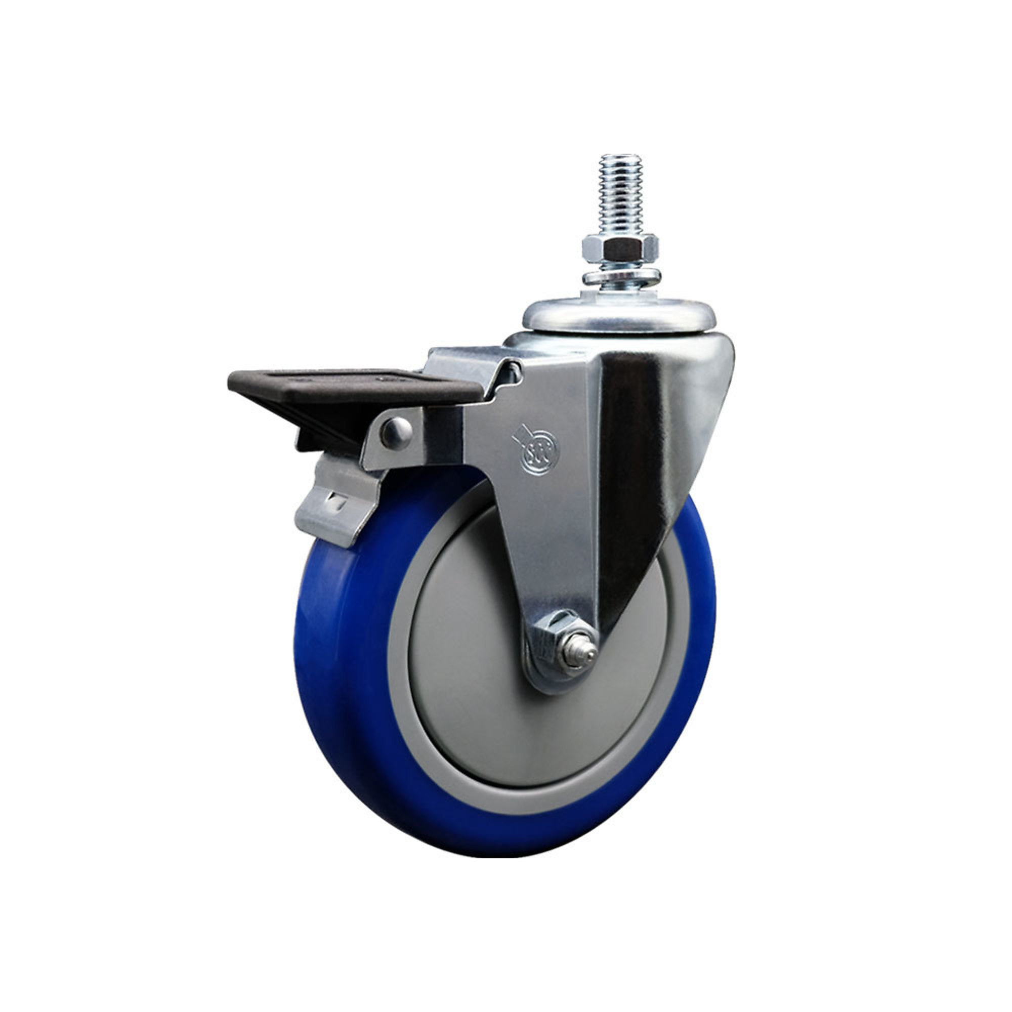 Service Caster, 5Inch x 1 1/4Inch Stem Caster, Wheel Diameter 5 in, Caster Type Swivel, Package (qty.) 1, Model SCC-TS20S514-PPUB-BLUE-PLB-121315