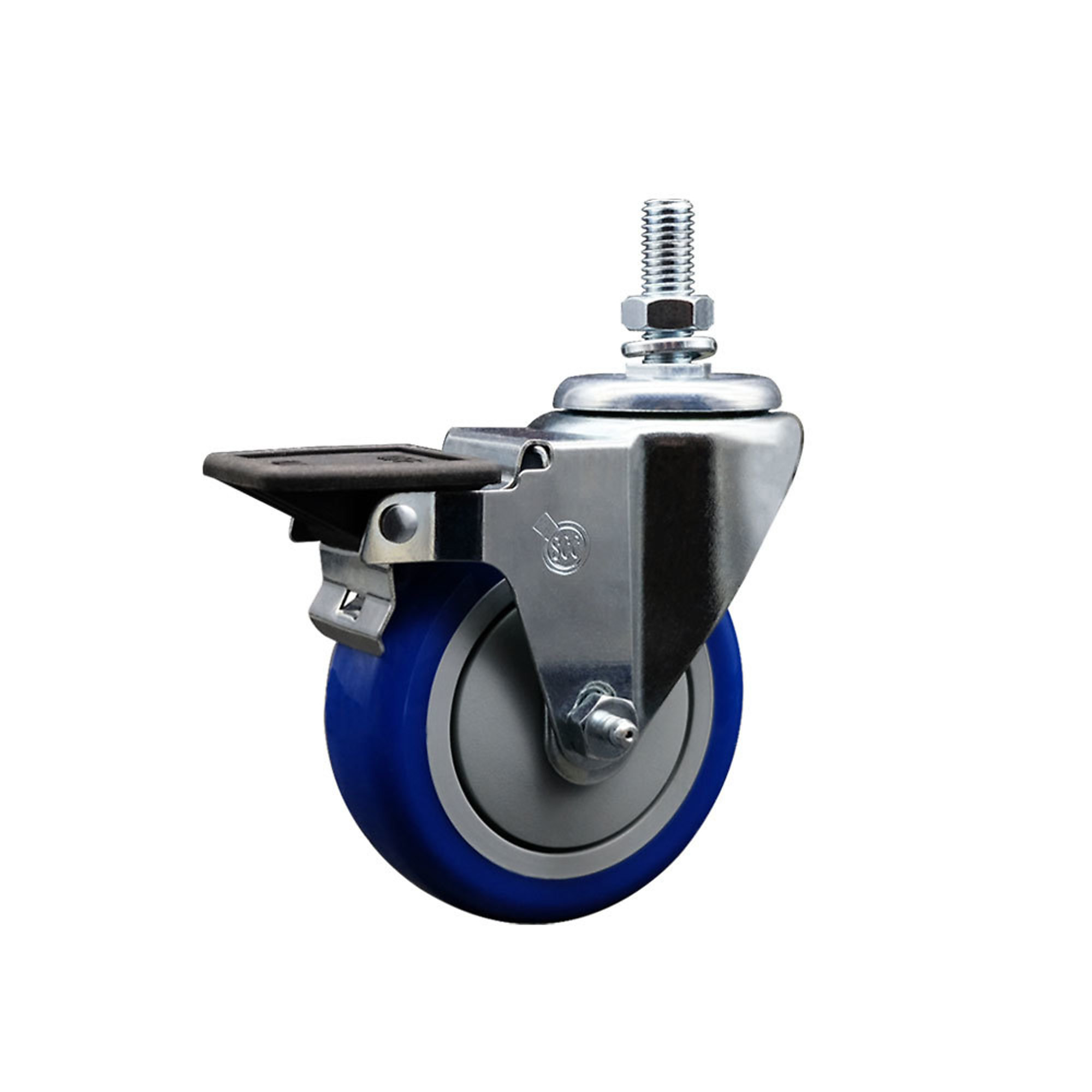 Service Caster, 4Inch x 1 1/4Inch Stem Caster, Wheel Diameter 4 in, Caster Type Swivel, Package (qty.) 1, Model SCC-TS20S414-PPUB-BLUE-PLB-121315