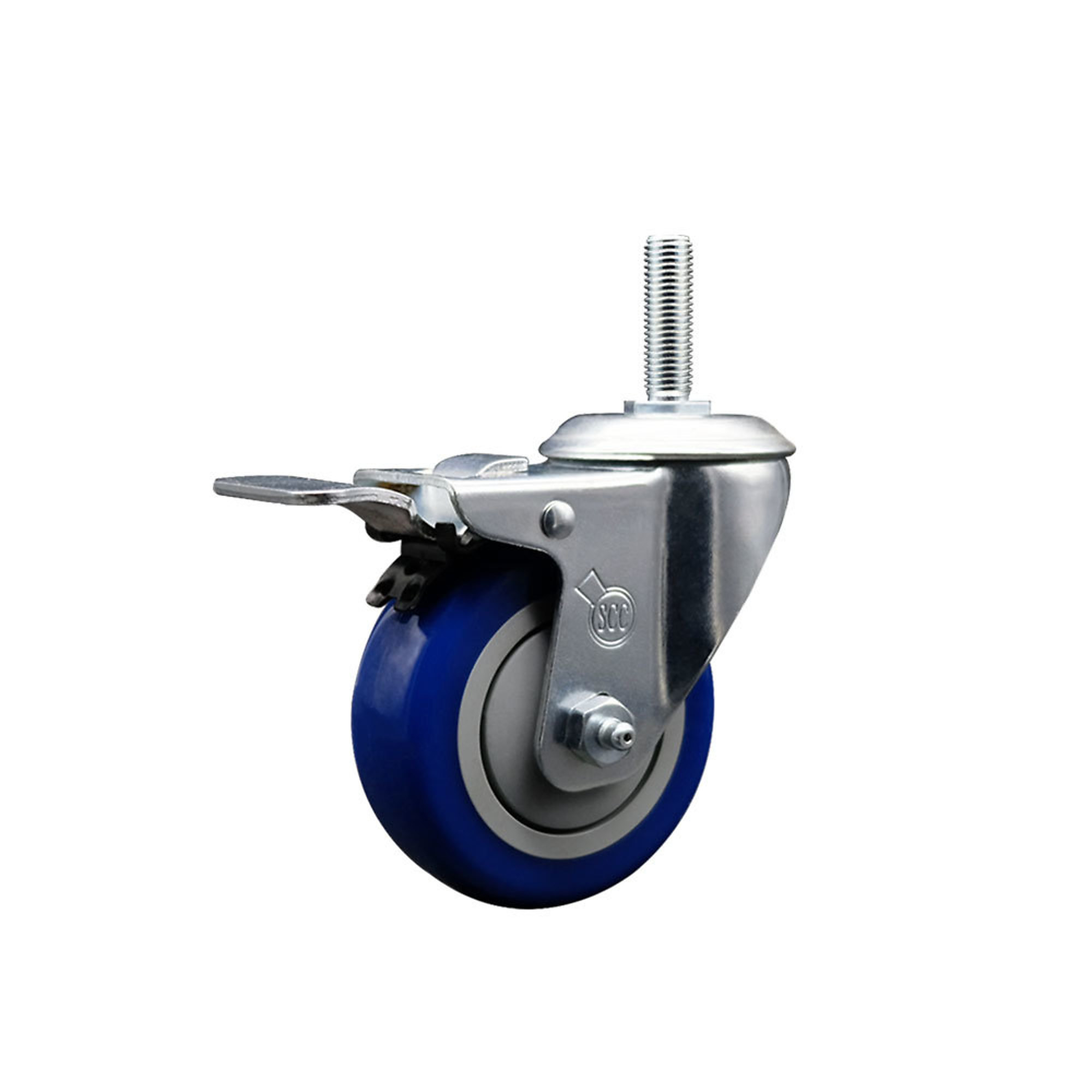 Service Caster, 3 1/2Inch x 1 1/4Inch Stem Caster, Wheel Diameter 3.5 in, Caster Type Swivel, Package (qty.) 1, Model SCC-TSTTL20S3514-PPUB-BLUE-34212