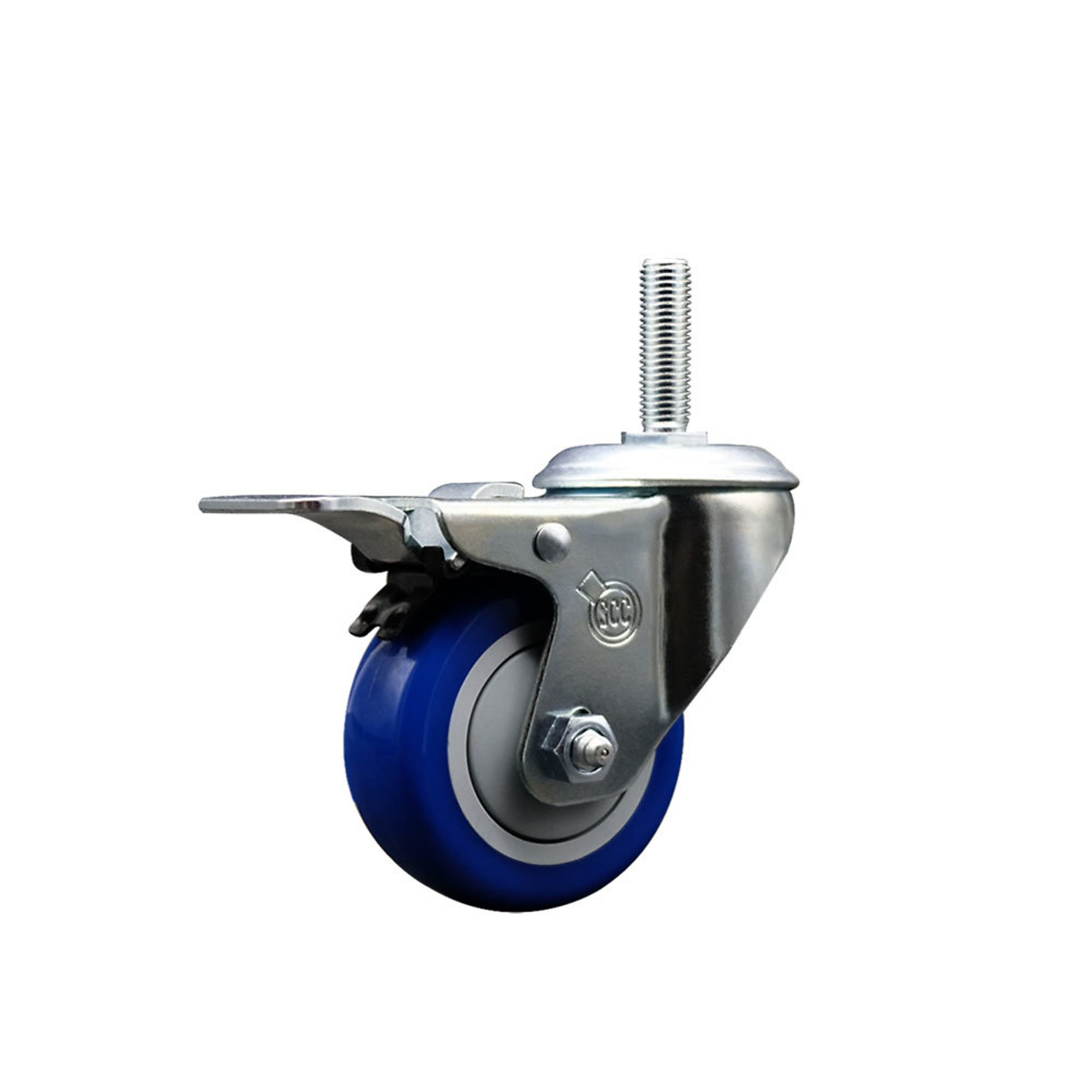 Service Caster, 3Inch x 1 1/4Inch Stem Caster, Wheel Diameter 3 in, Caster Type Swivel, Package (qty.) 1, Model SCC-TSTTL20S314-PPUB-BLUE-34212